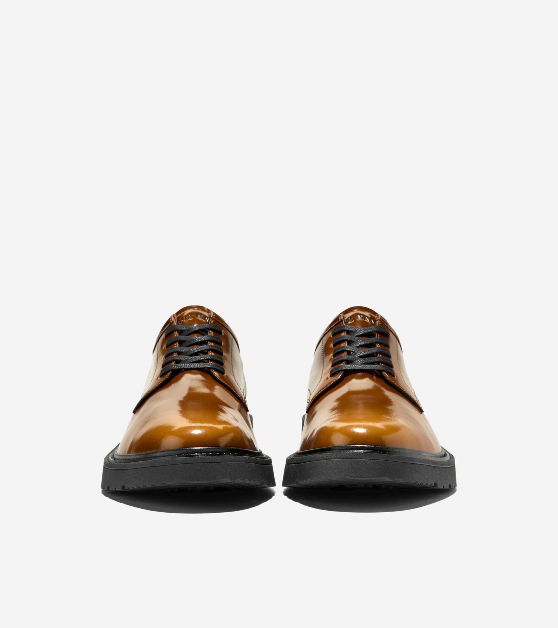 Men's Broome Grand Lug Sole Plain Toe Oxfords-Dark Chocolate Brush Off-Black