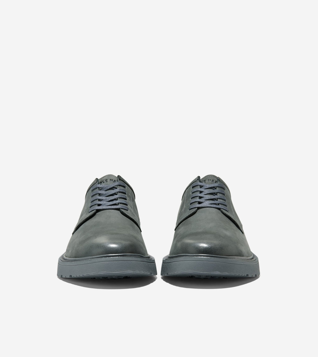 Men's Broome Grand Lug Sole Plain Toe Oxfords-Gray Pinstripe-Gray Pinstripe