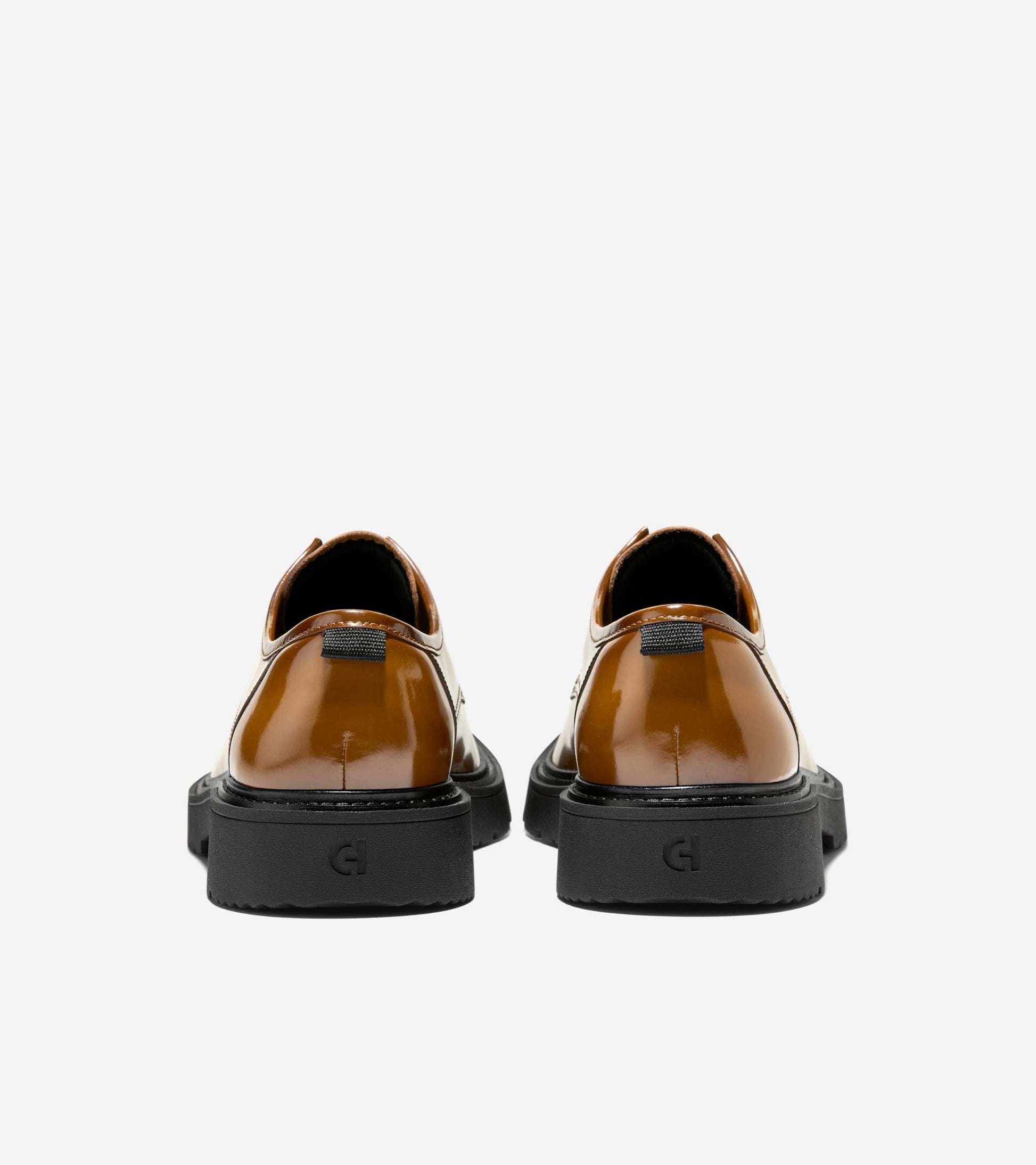 Men's Broome Grand Lug Sole Plain Toe Oxfords-Dark Chocolate Brush Off-Black