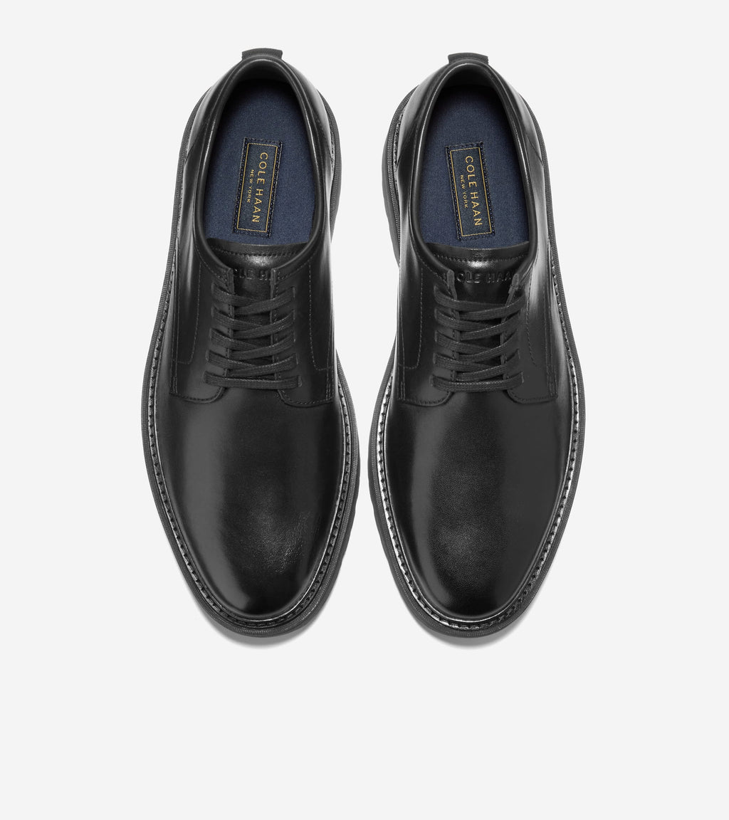 Men's Broome Grand Lug Sole Plain Toe Oxfords-Black