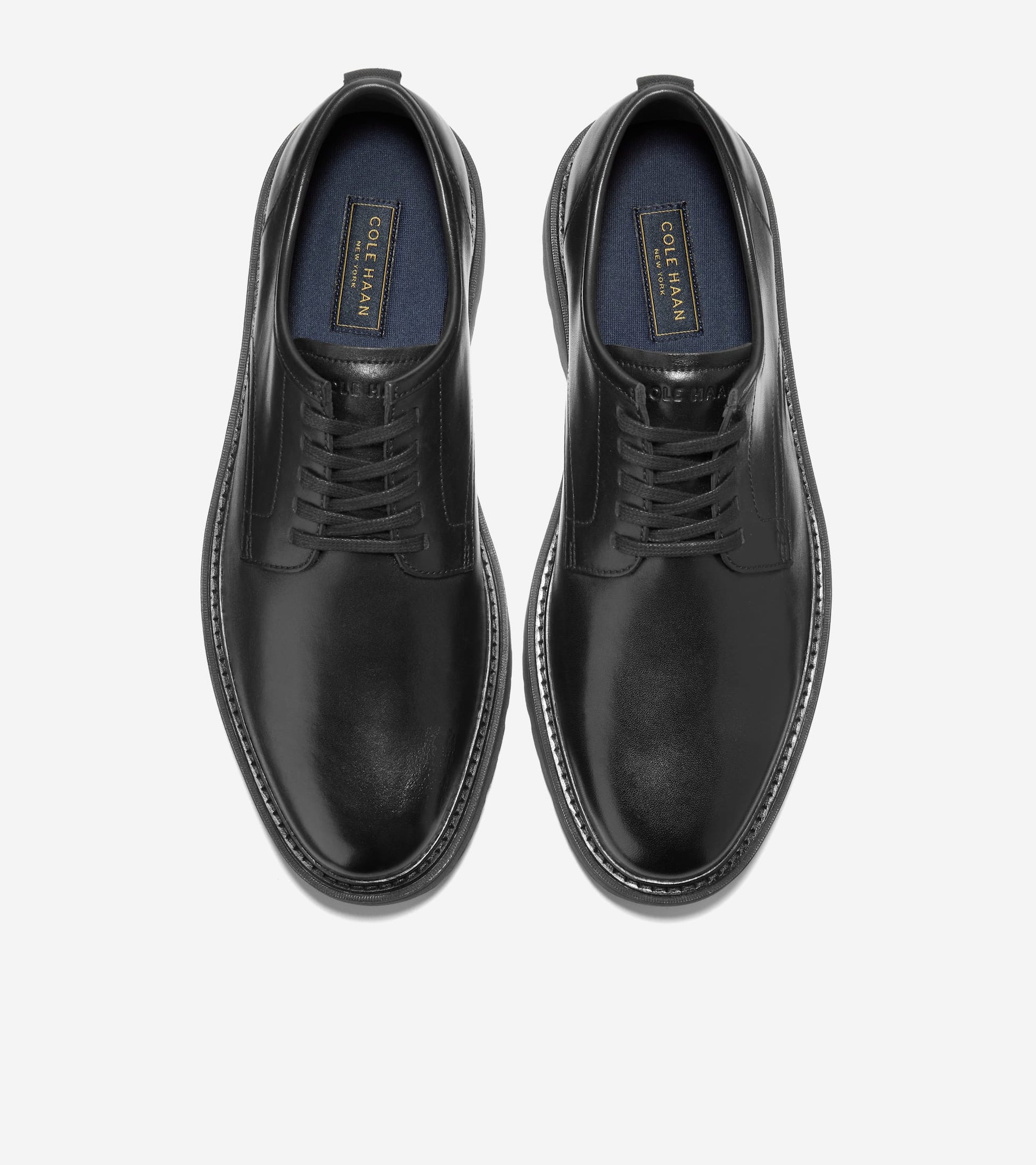 Men's Broome Grand Lug Sole Plain Toe Oxfords-Black