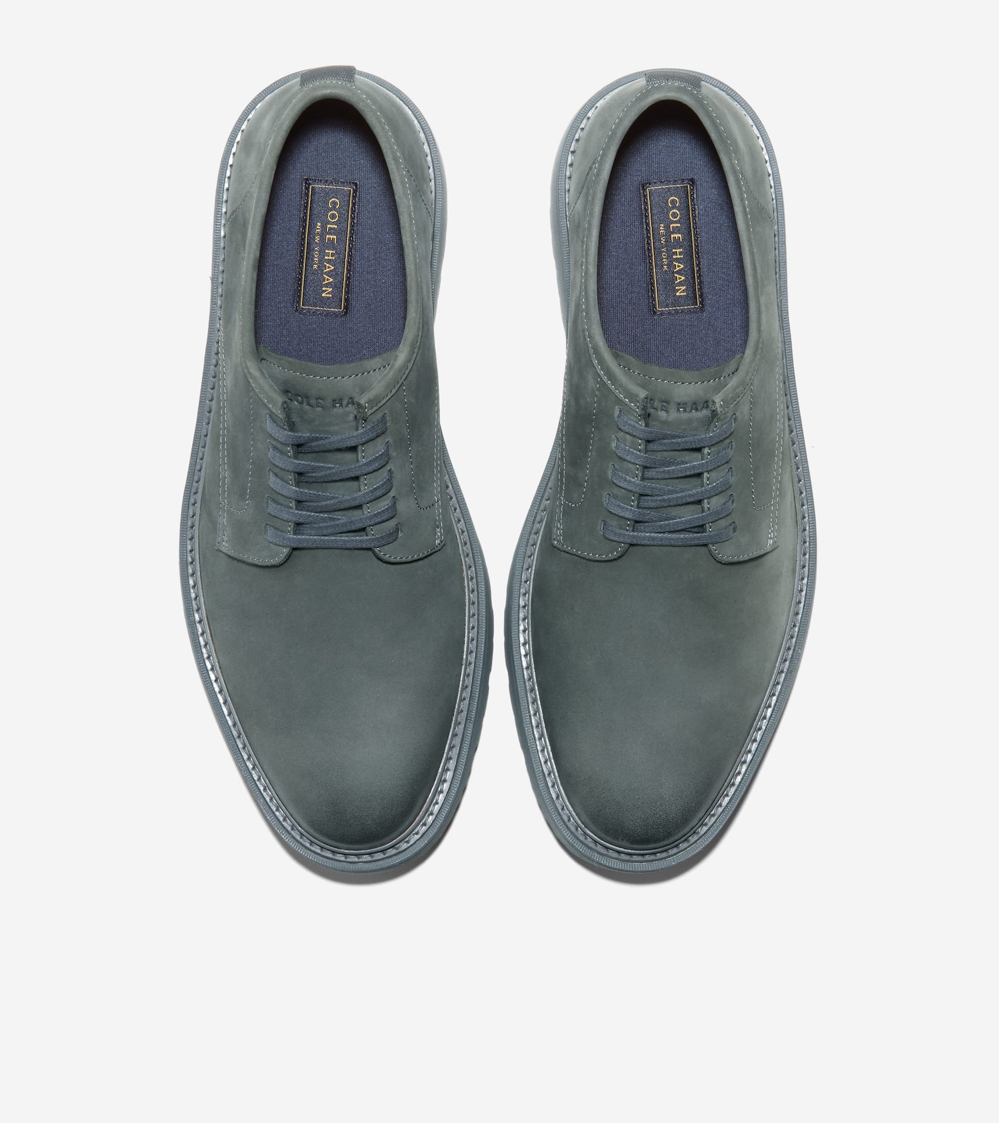 Men's Broome Grand Lug Sole Plain Toe Oxfords-Gray Pinstripe-Gray Pinstripe