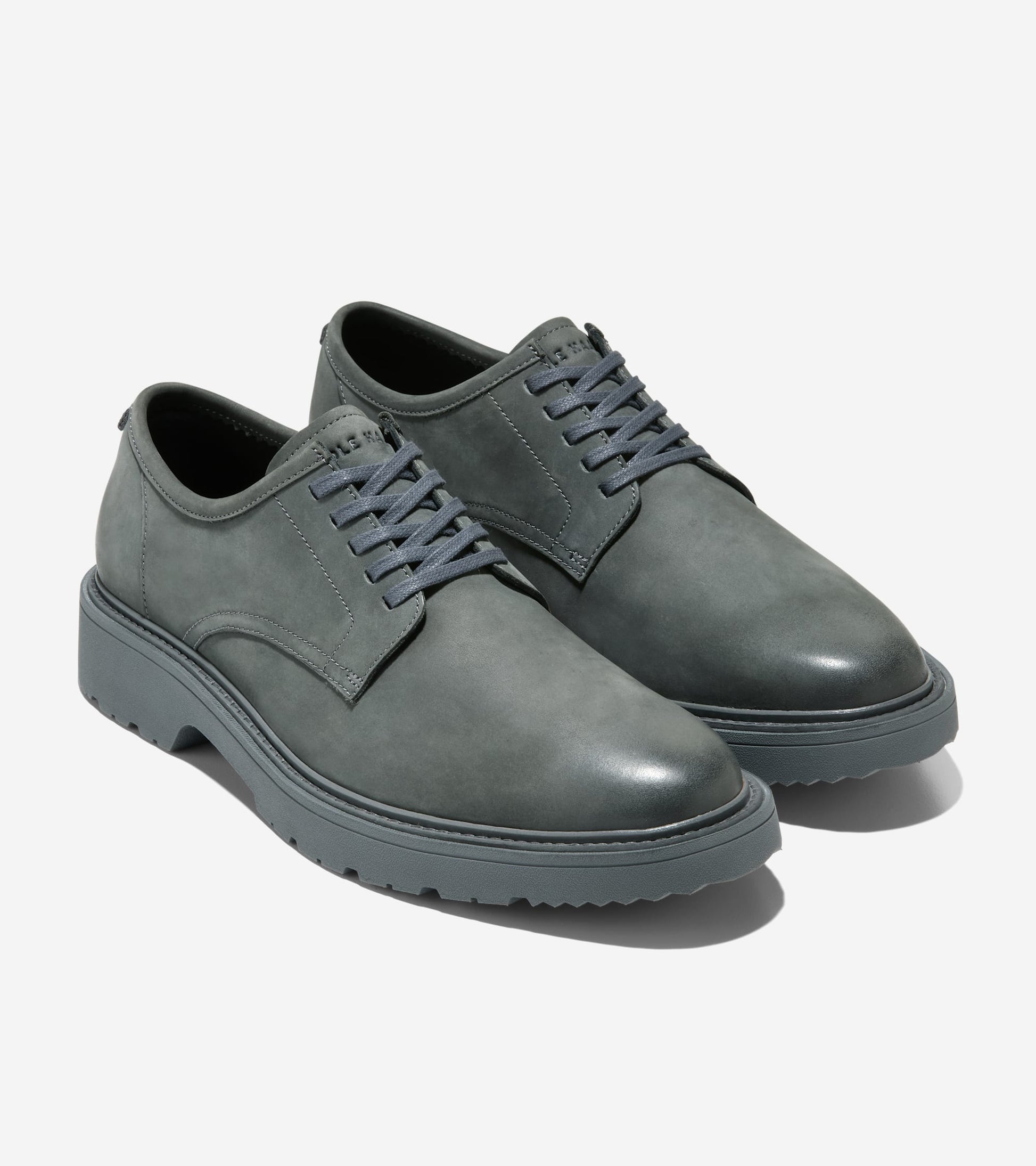 Men's Broome Grand Lug Sole Plain Toe Oxfords-Gray Pinstripe-Gray Pinstripe