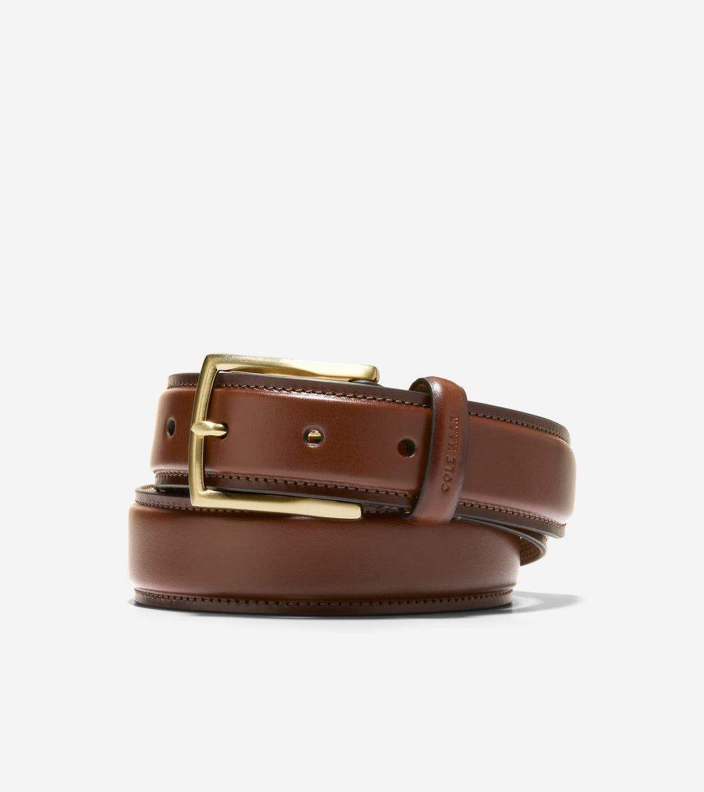 Men's 32MM Burnished Leather Belt With Lace Tip in Brown | Cole Haan Men's 32MM Burnished Leather Belt With Lace Tip in Brown | Cole Haan