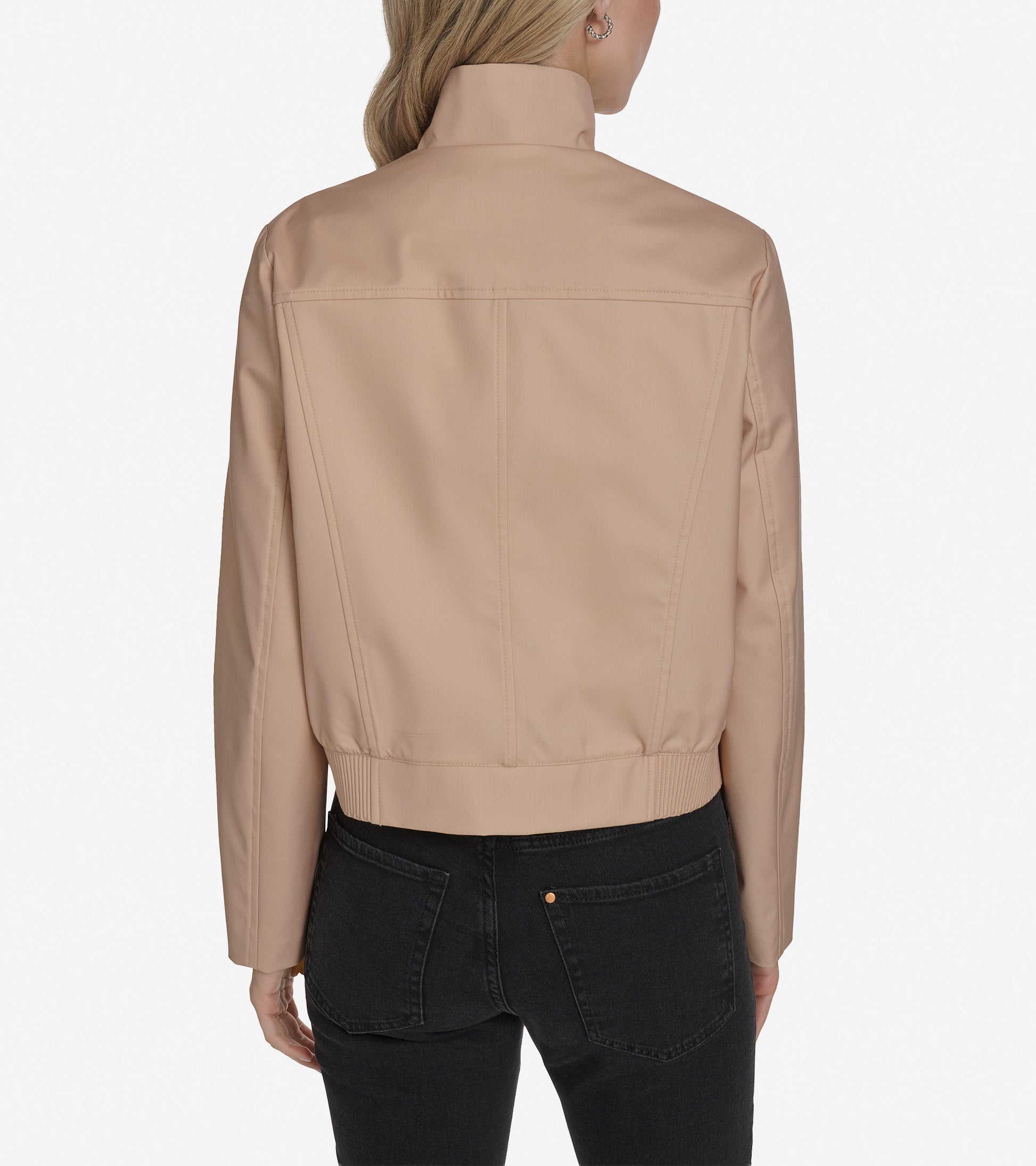Women's Bomber Style Jacket-Light Sand