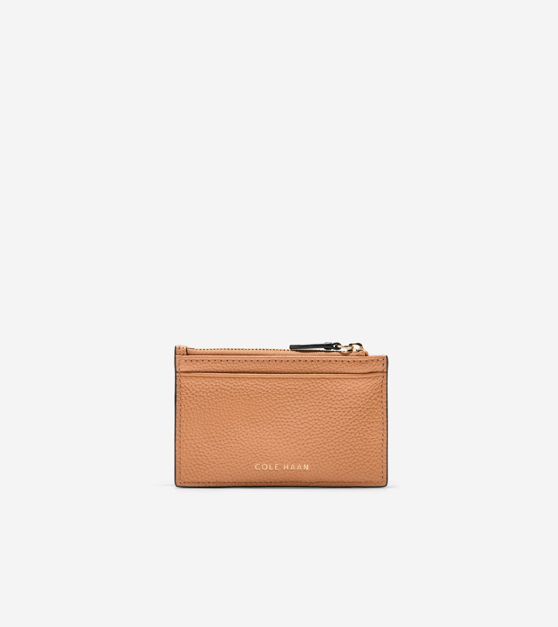 Leather Zip Card Case-British Tan-Ivory-Dutch Blue