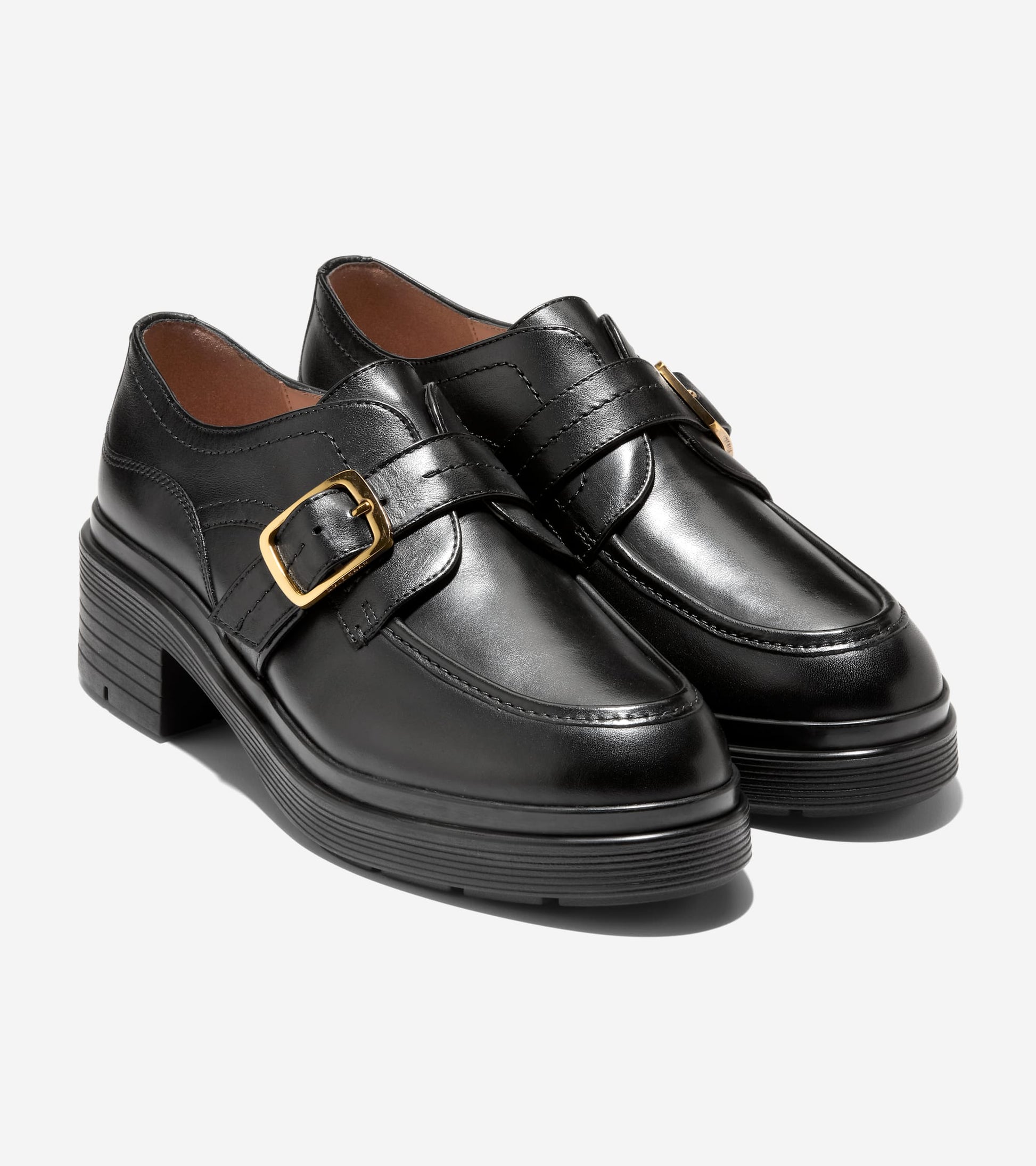 Women's Carlitta Monk Strap Lug Oxfords-Black