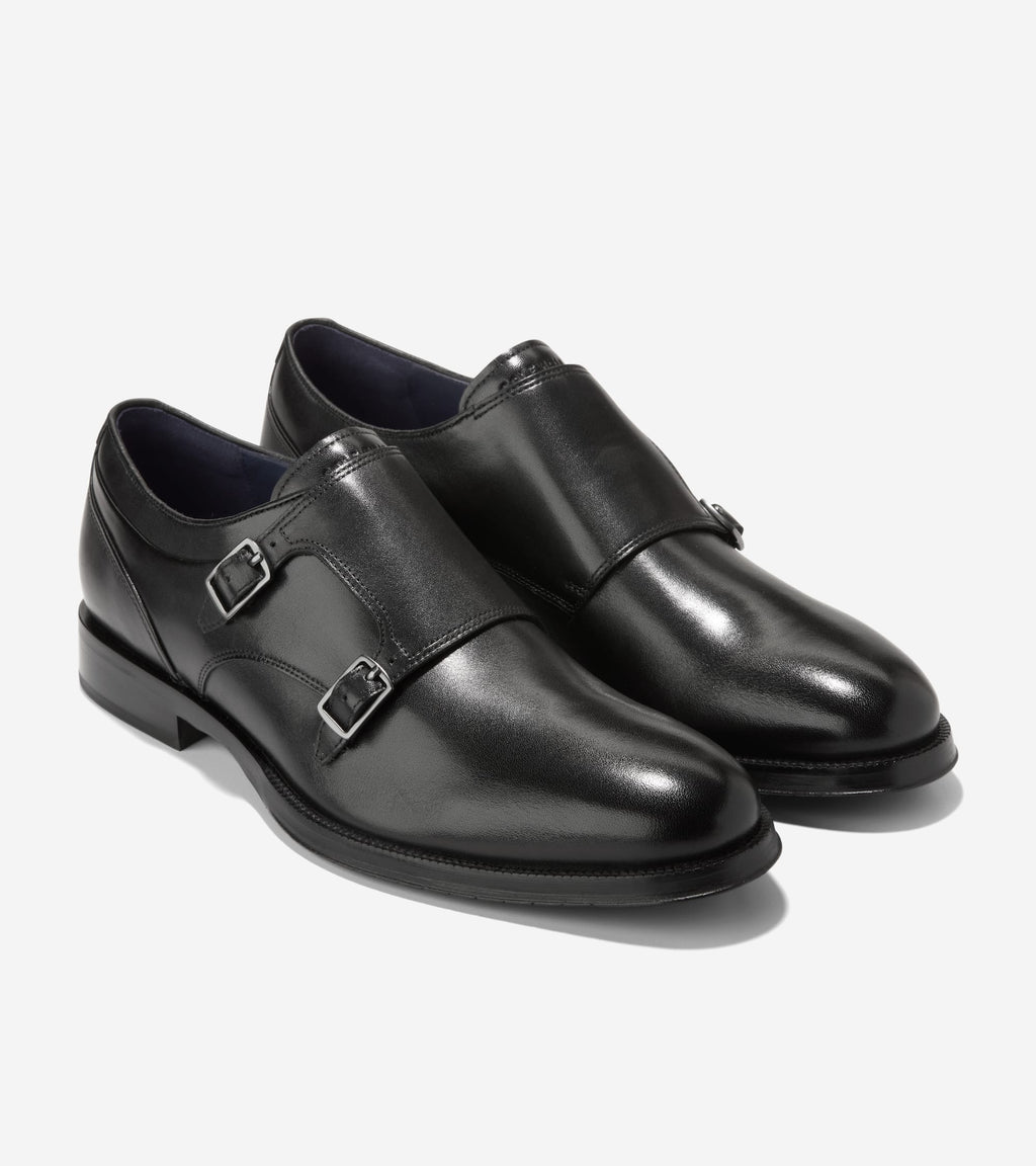 Men's Carnegie Monk Strap Shoes-Black