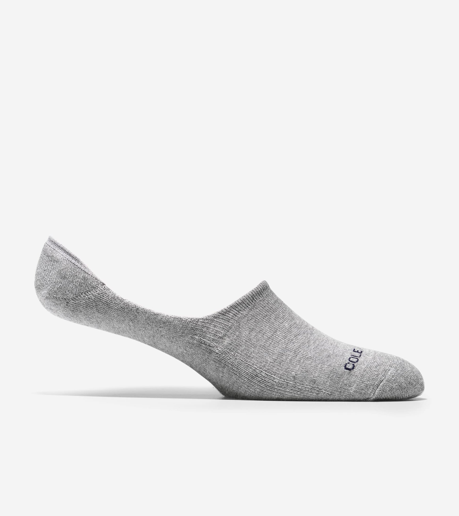 Men's Casual Cushion Sock Liner – 2 Pack-White-Grey Heather