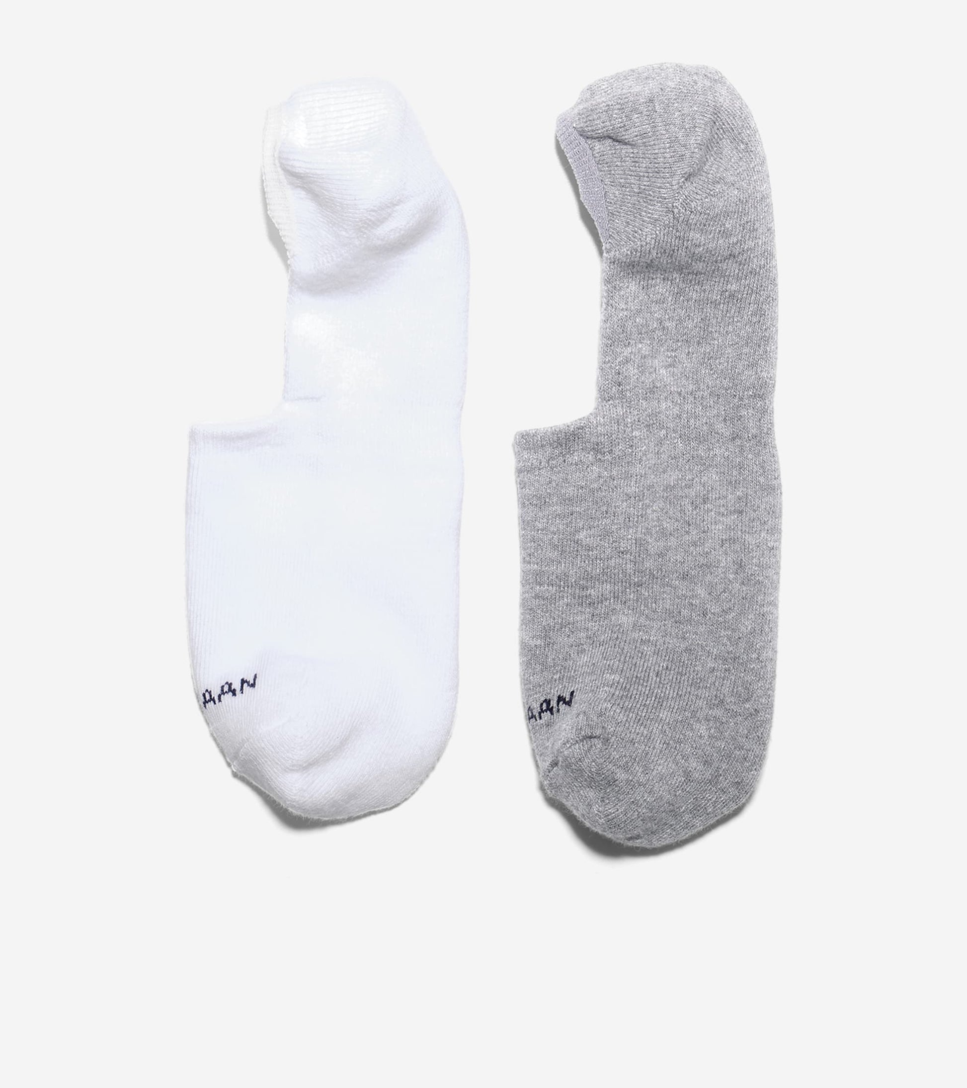 Men's Casual Cushion Sock Liner – 2 Pack-White-Grey Heather