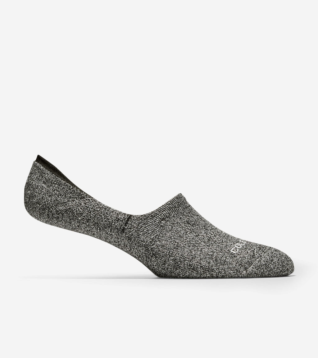 Men's Casual Cushion Sock Liner – 2 Pack-Black-Grey Heather