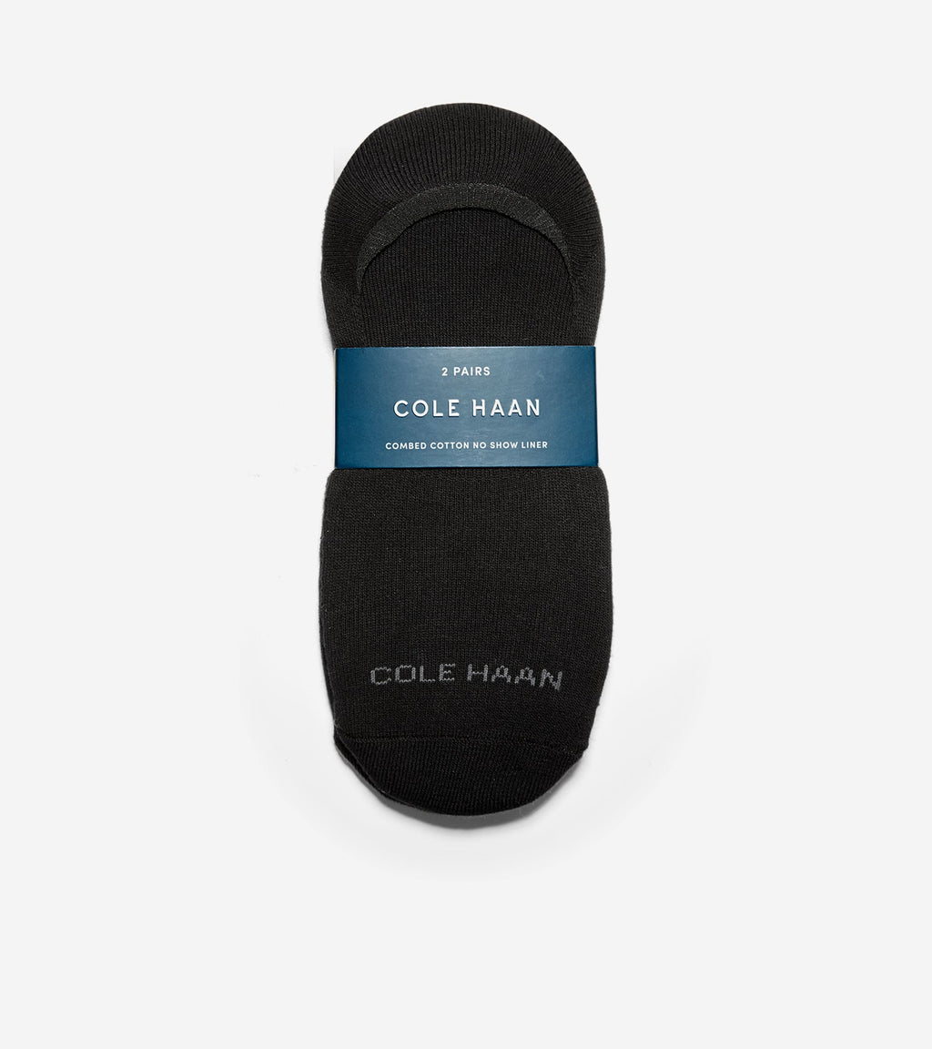 Men's Casual Cushion Sock Liner – 2 Pack-Black