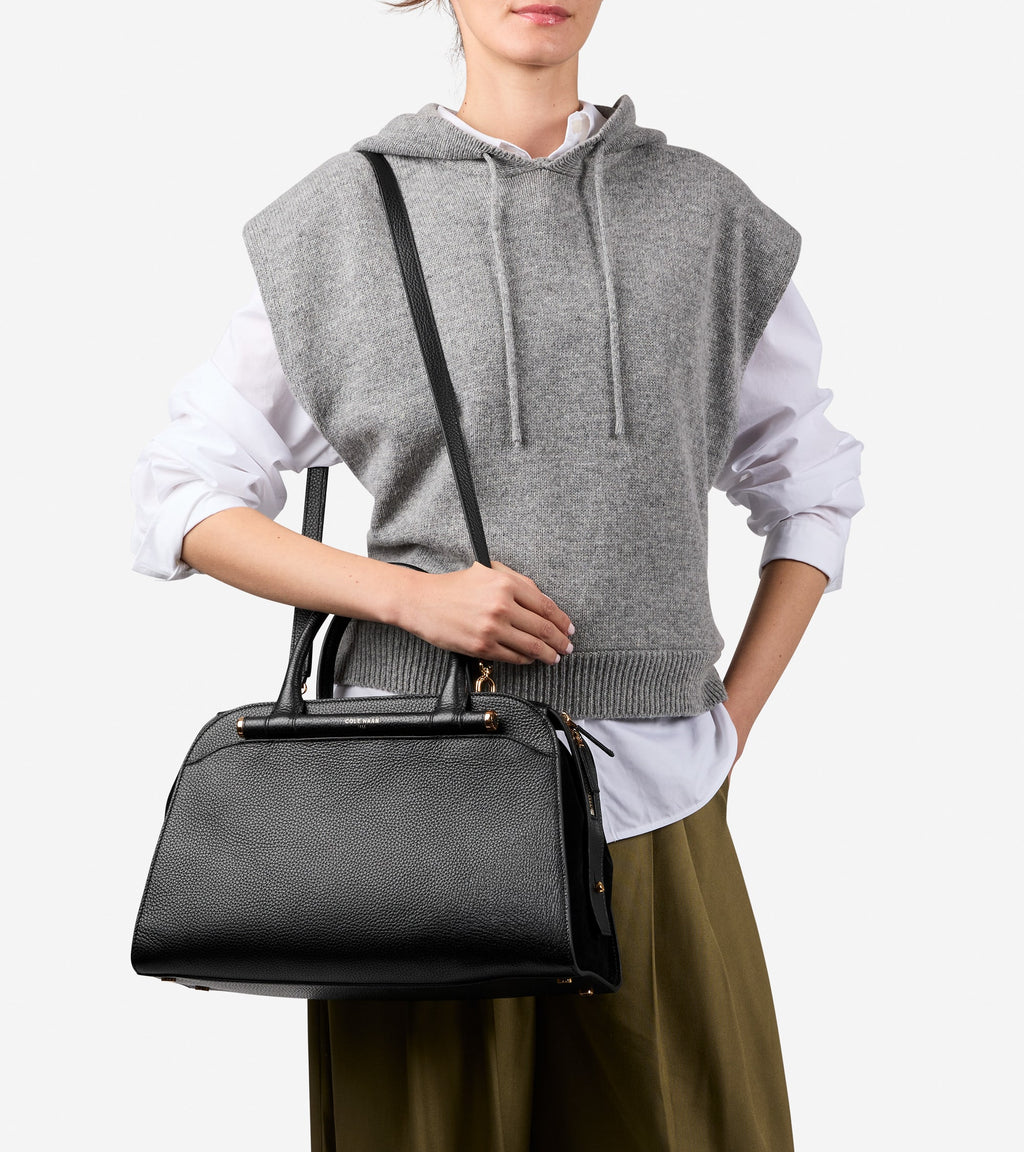 Women's Catherine Medium Satchel-Black