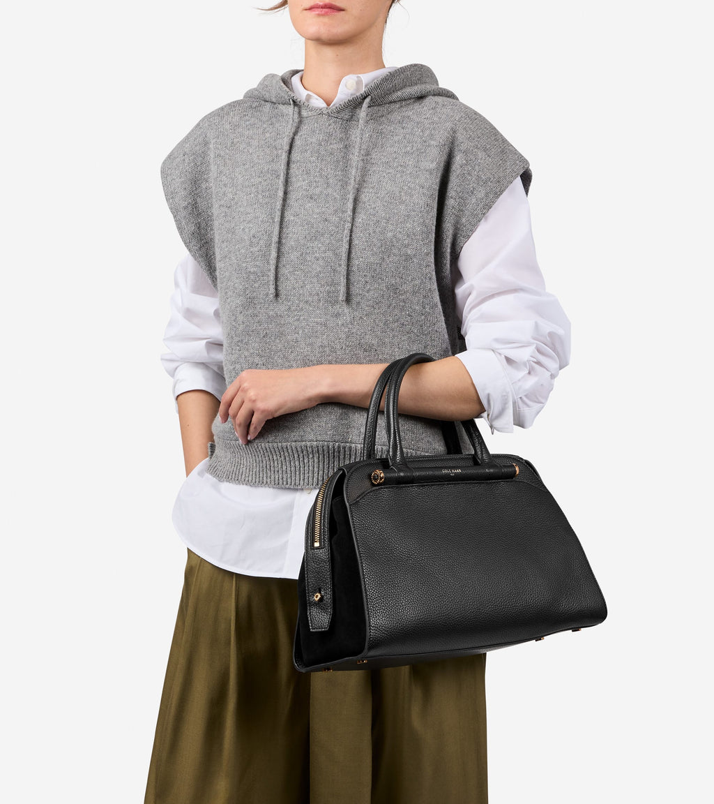 Women's Catherine Medium Satchel-Black