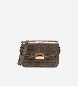 Women's Celeste Crossbody Bag-Deep Olive Croco Print