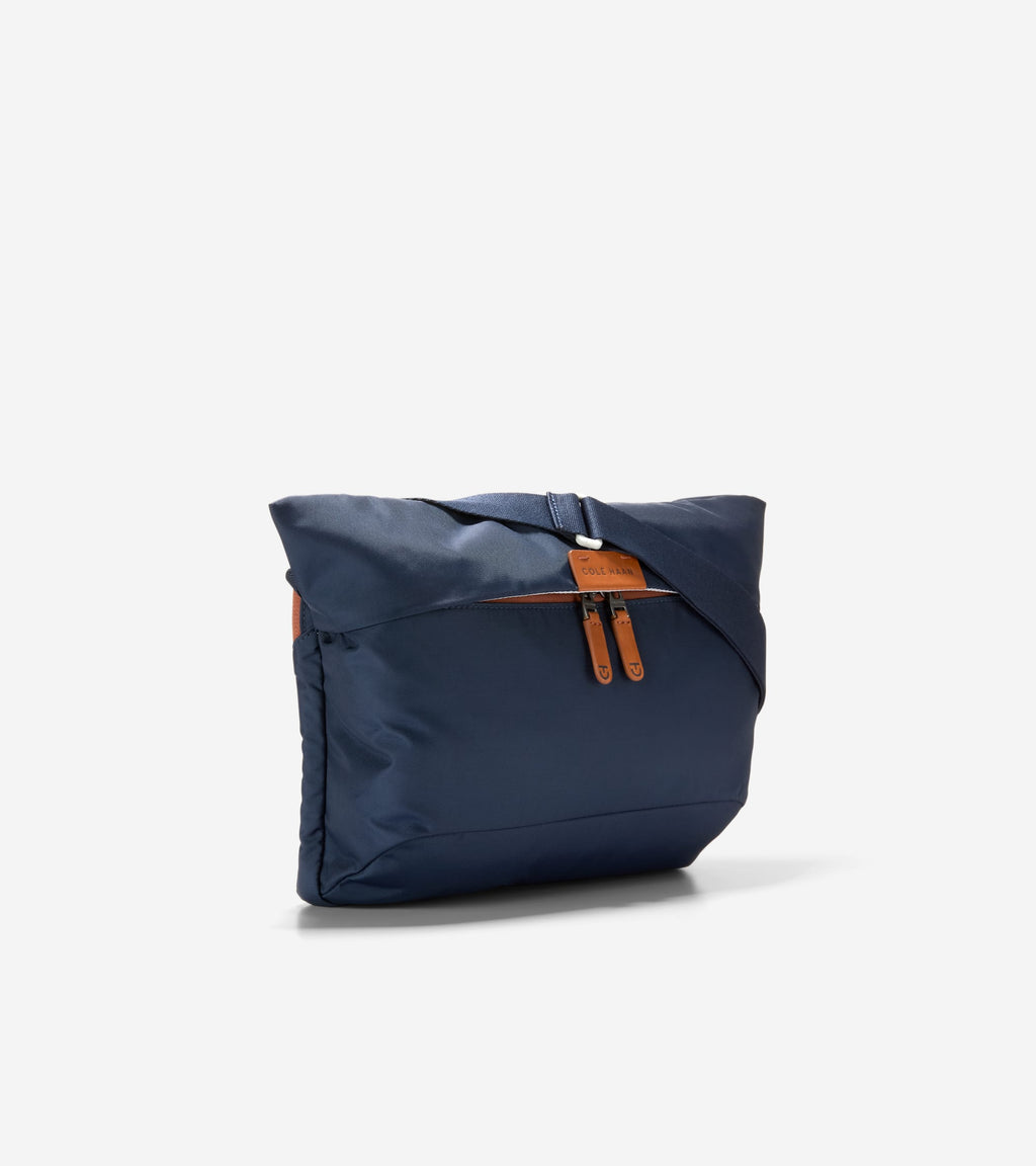 Men's Central Sling Bag-Navy Blazer-British Tan