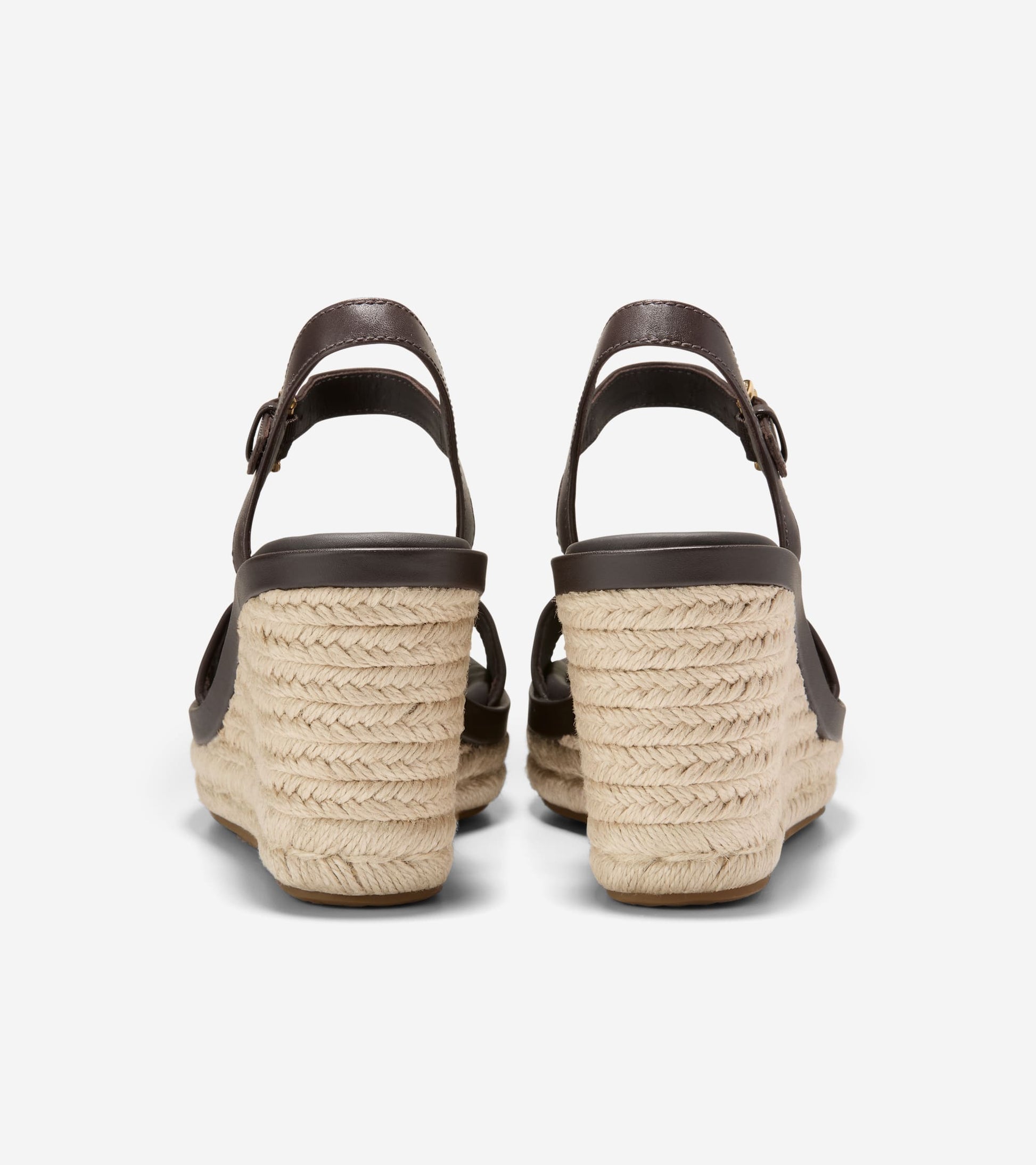 Women's Cloudfeel Asbury Espadrille Wedge Sandals-Brown Raffia-Dark Chocolate