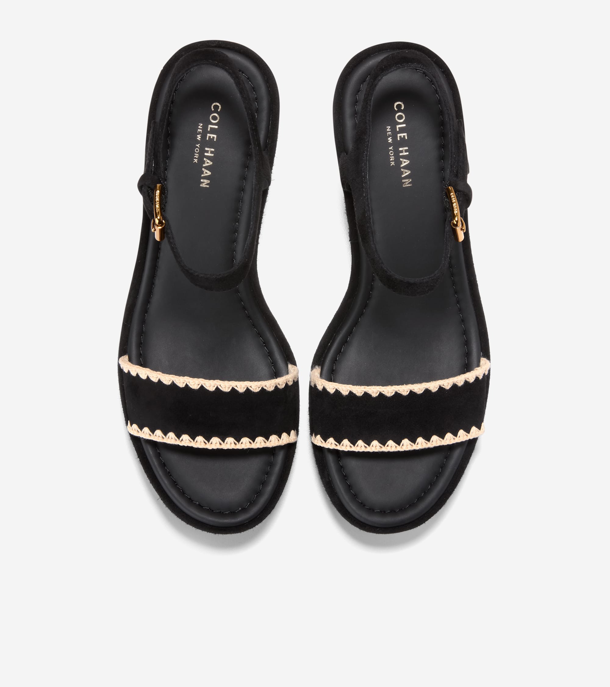 COLE HAAN Bethany Wedge 40 6B ブラック Women's Cloudfeel Asbury Espadrille Wedge Sandals in Black | Cole Haan