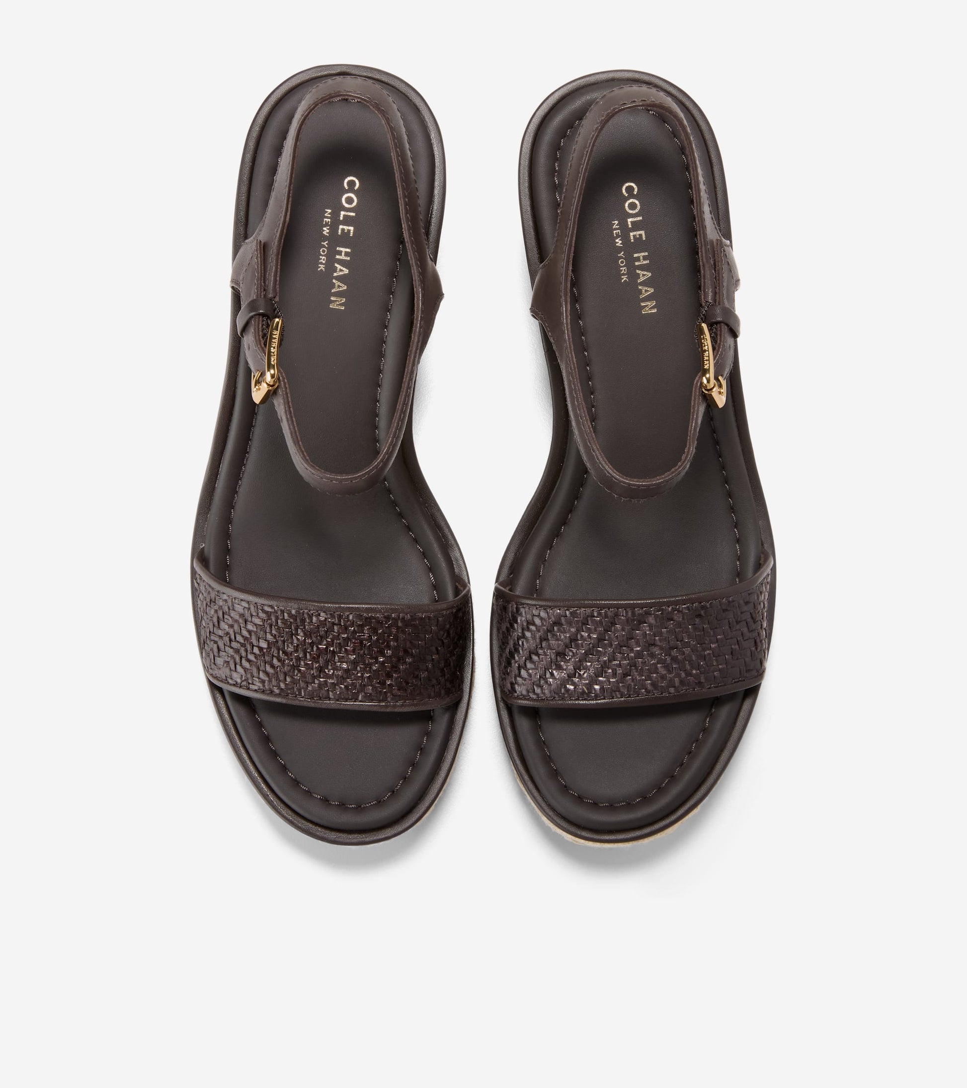 Women's Cloudfeel Asbury Espadrille Wedge Sandals-Brown Raffia-Dark Chocolate