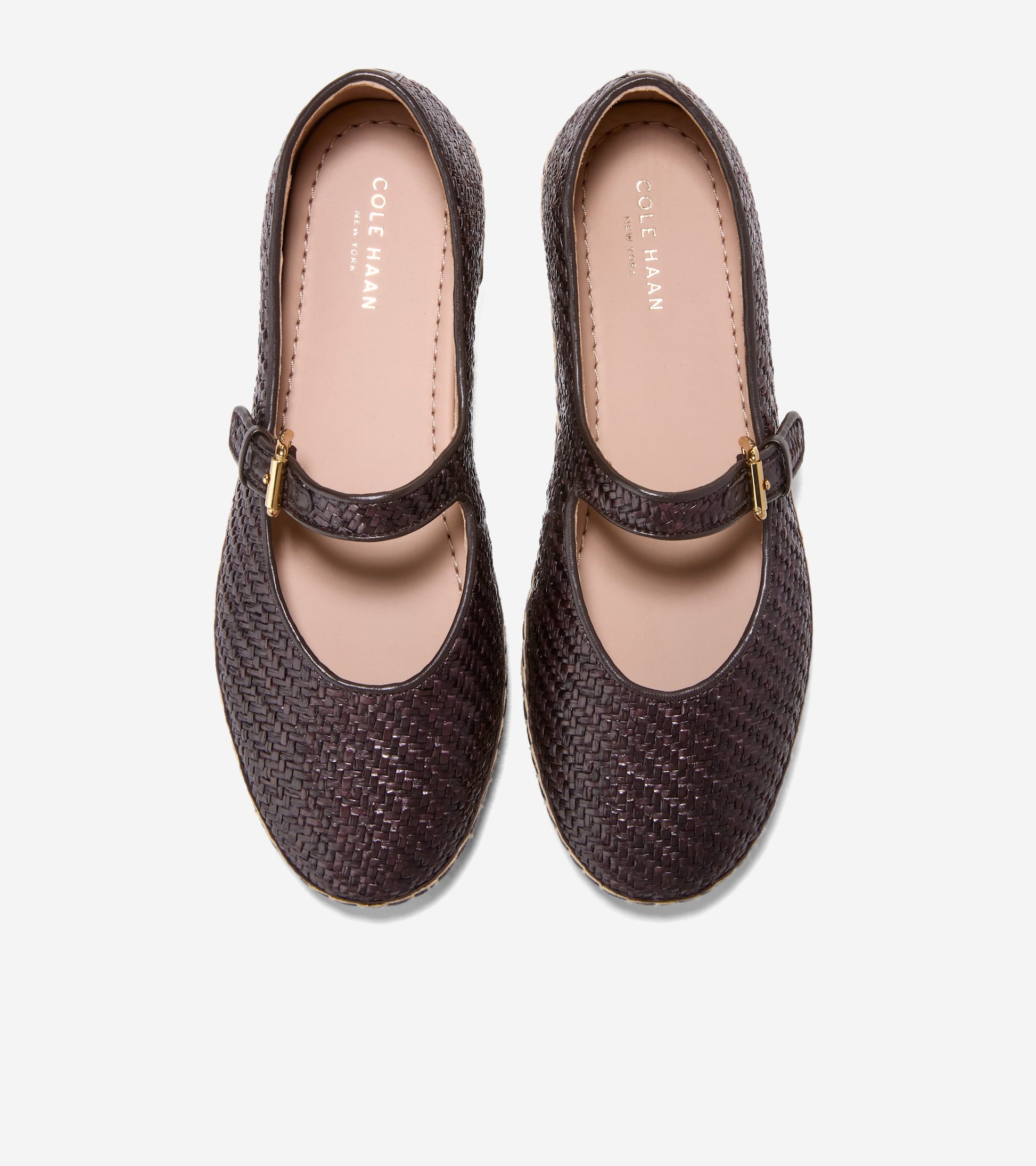 Women's Cloudfeel Asbury Mary Jane Ballet Flats-Dark Brown Raffia