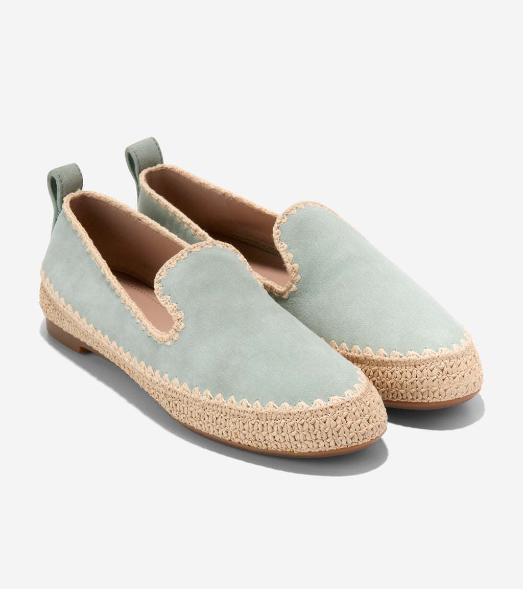 Women's Cloudfeel Asbury Slipon Loafers-Lily Pad-Natural Raffia