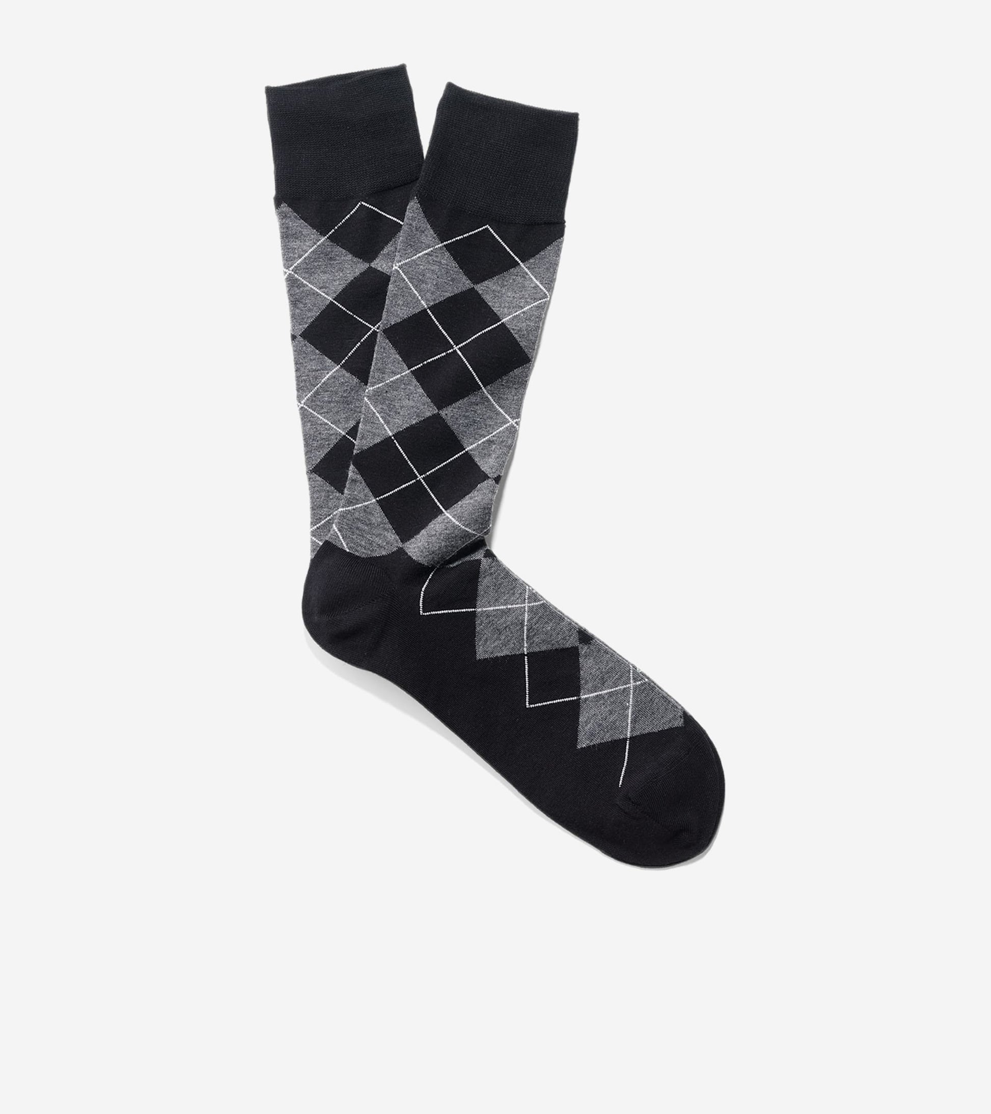 Men's Classic Argyle Crew Socks-Black