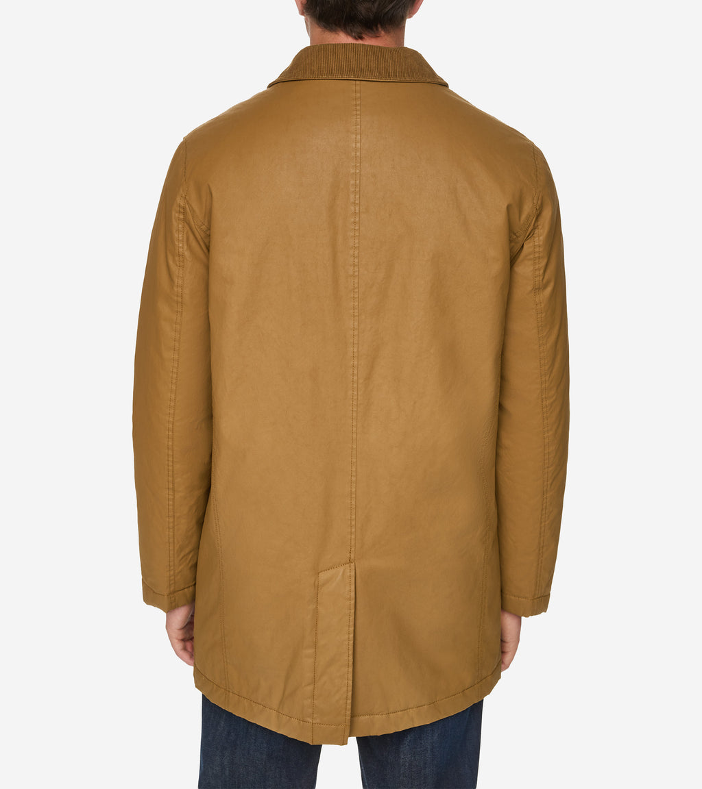 Men's Coated Cotton Barn Coat-Khaki