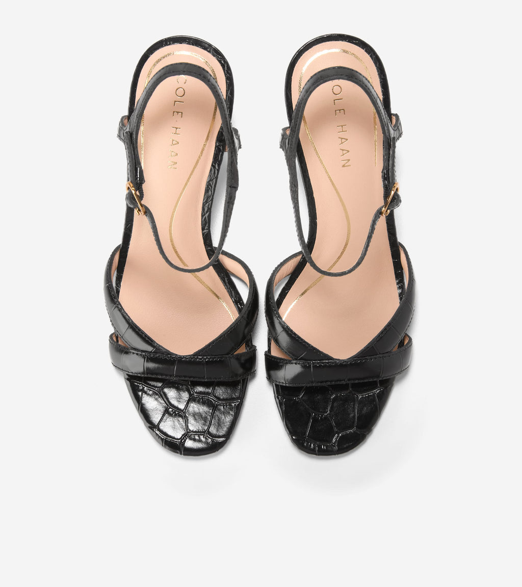 Women's Constantina Sandals-Black Croc Print