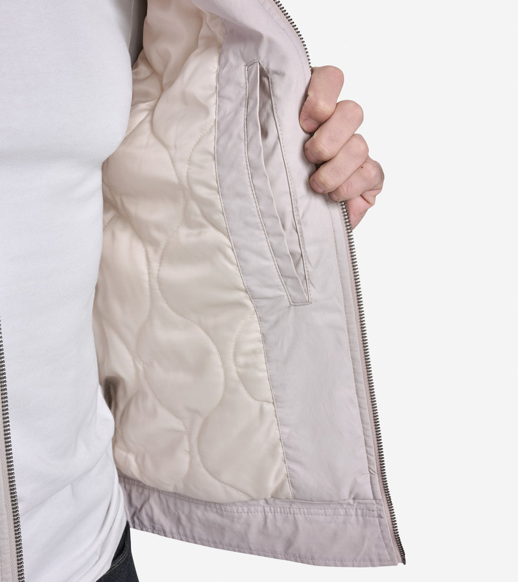Men's Coated Cotton Trucker Jacket with Corduroy-Oat