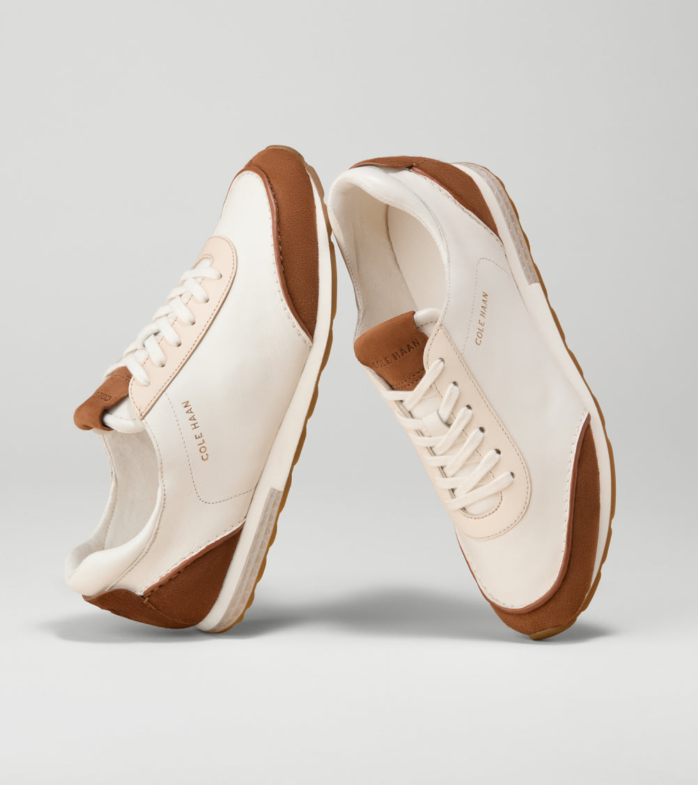 Women's white and brown shoes