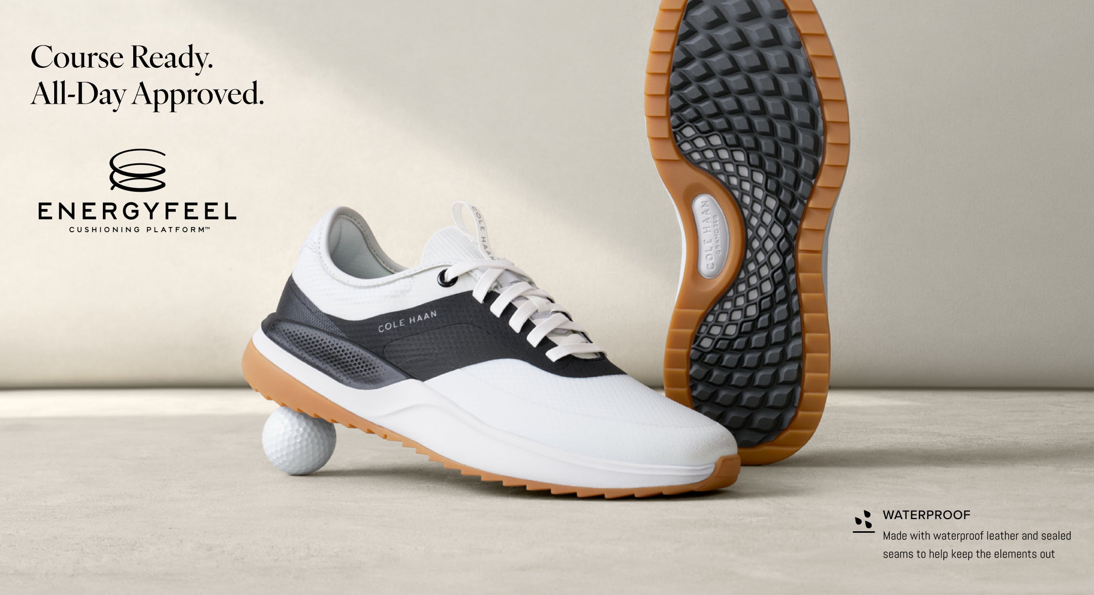 Men's GrandPrø All-Day Golf Shoes in White | Cole Haan