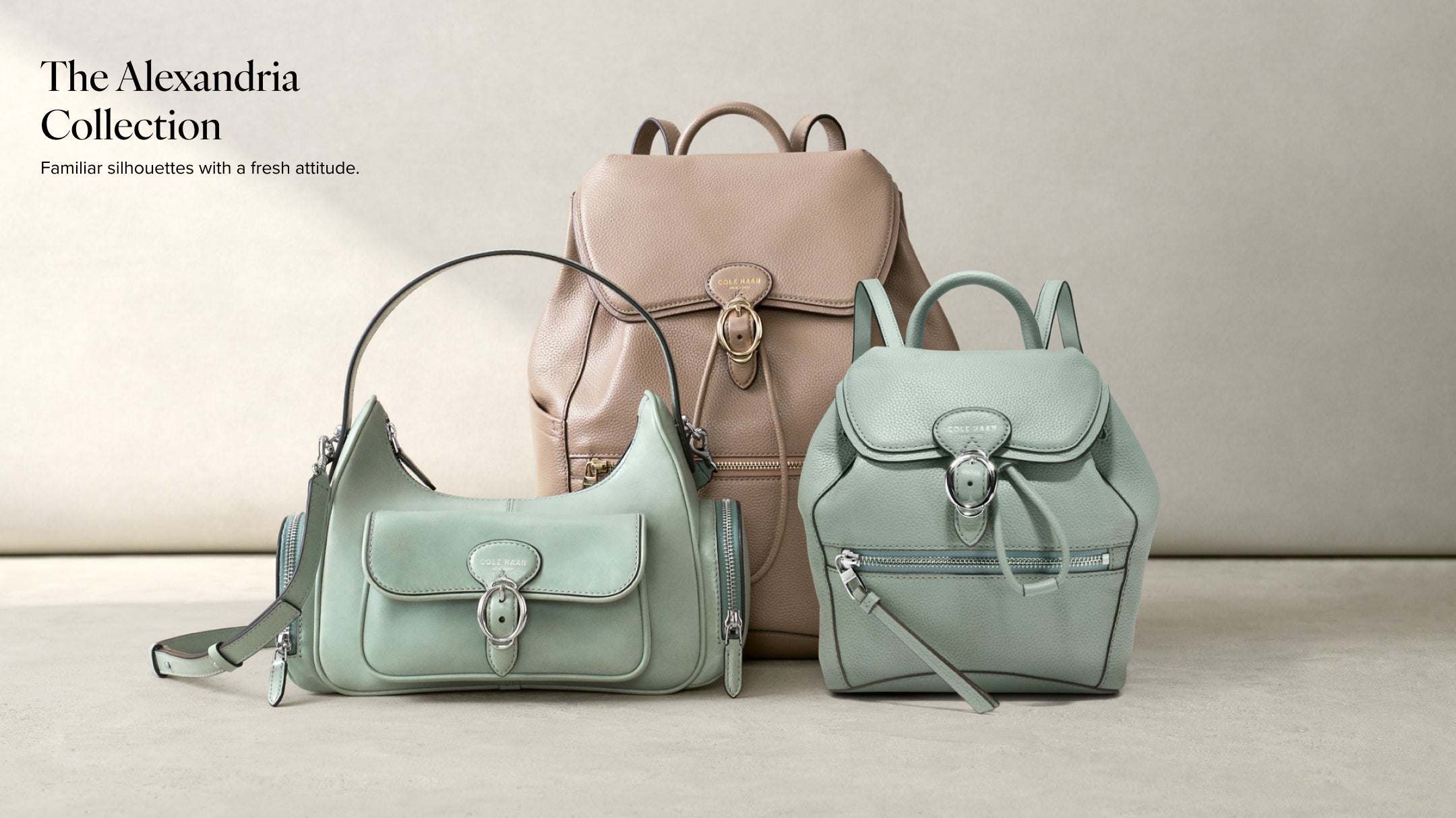 Women's Alexandria Flap Medium Backpack in Beige | Cole Haan