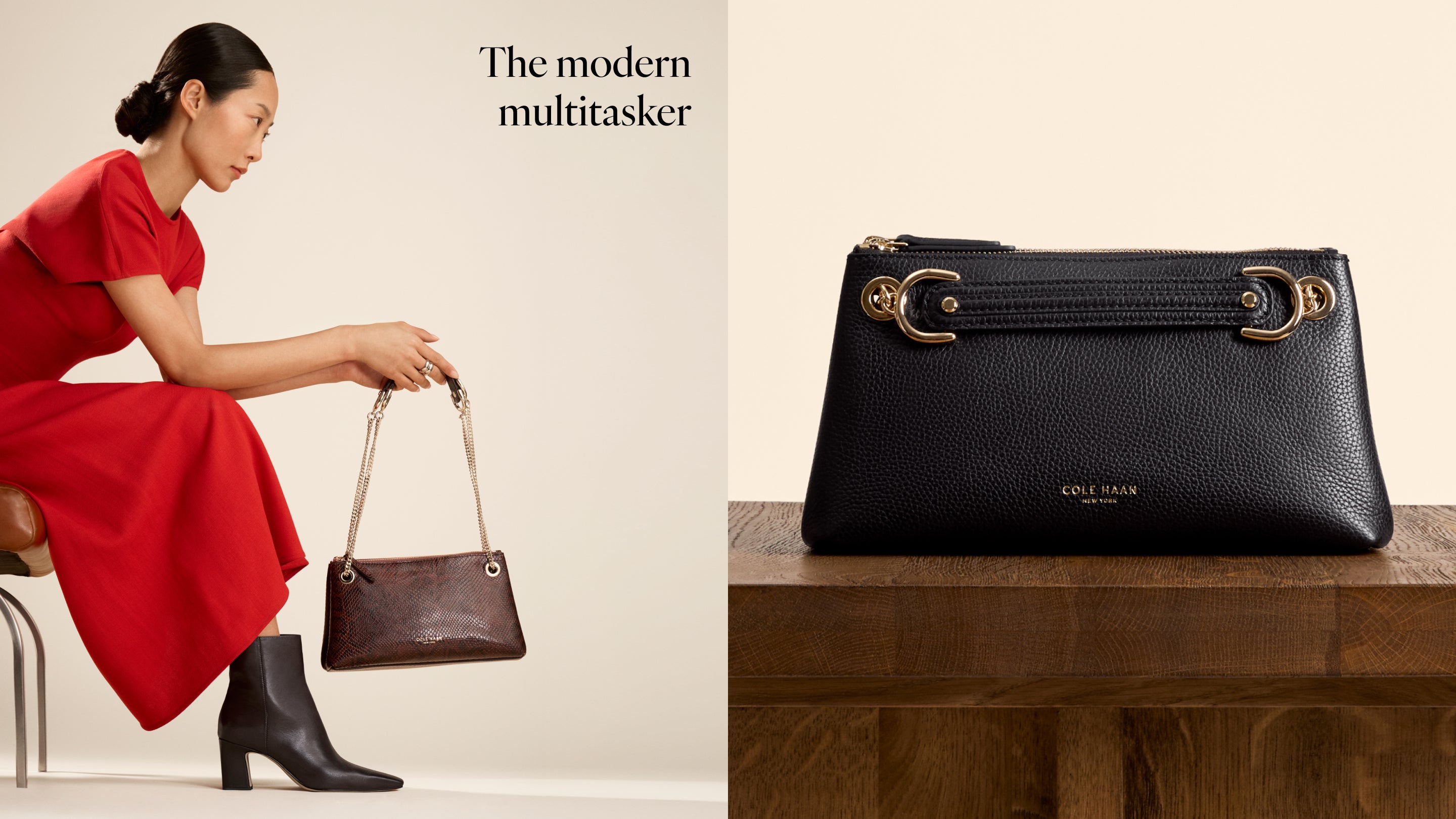 The vivianne crossbody bag in brown and black