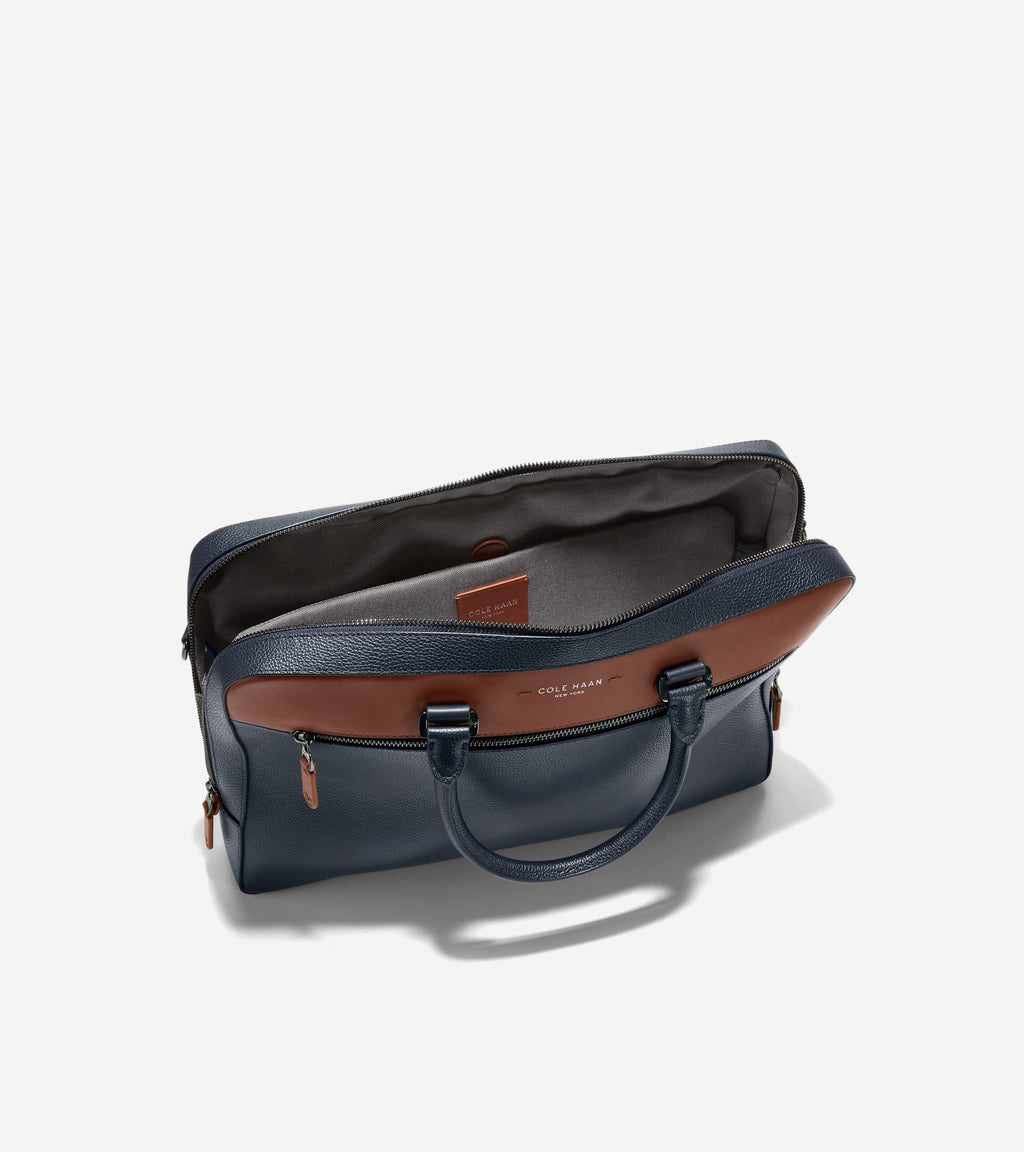 Men's Damon Briefcase-Navy Blazer-New British Tan