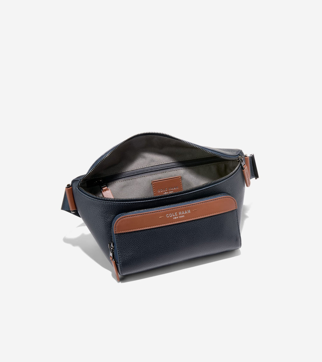 Men's Damon Crossbody Bag-Navy Blazer-New British Tan