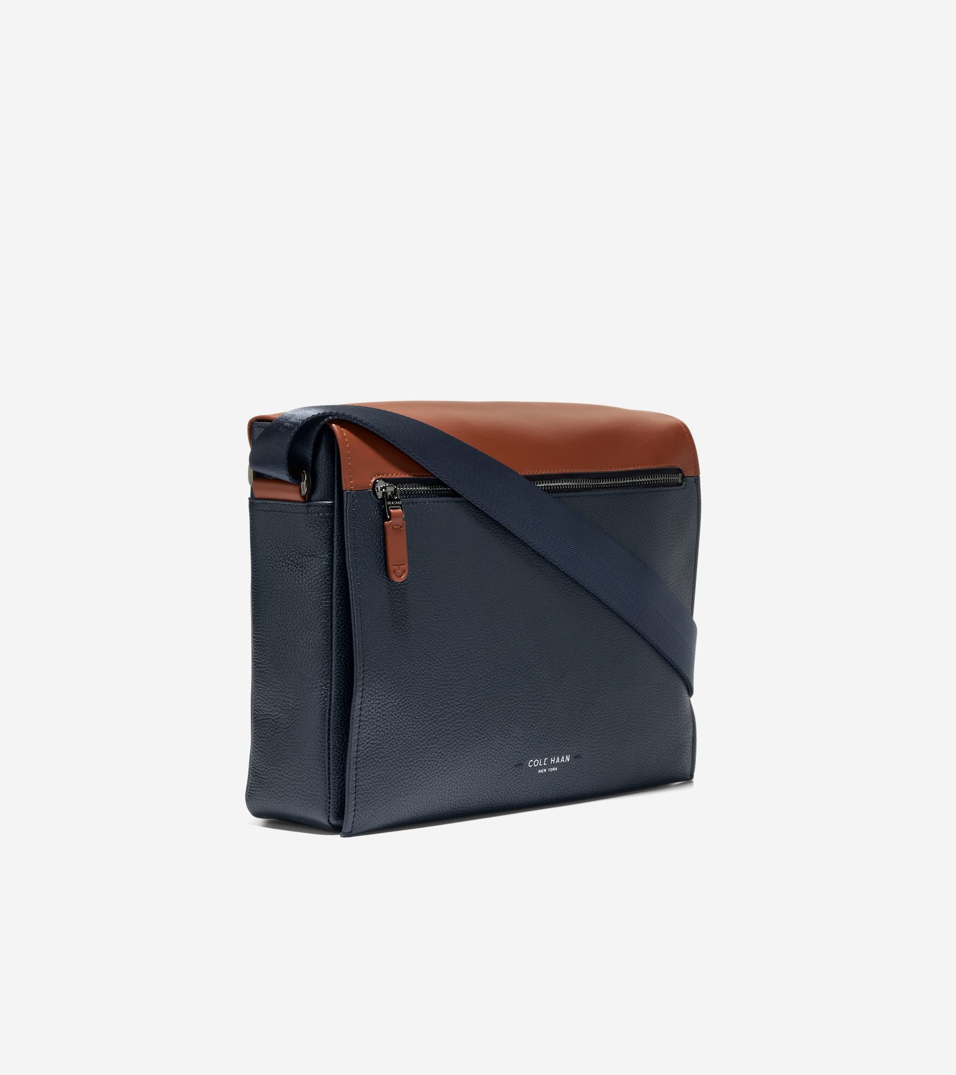 Men's Damon Messenger Bag-Navy Blazer-New British Tan