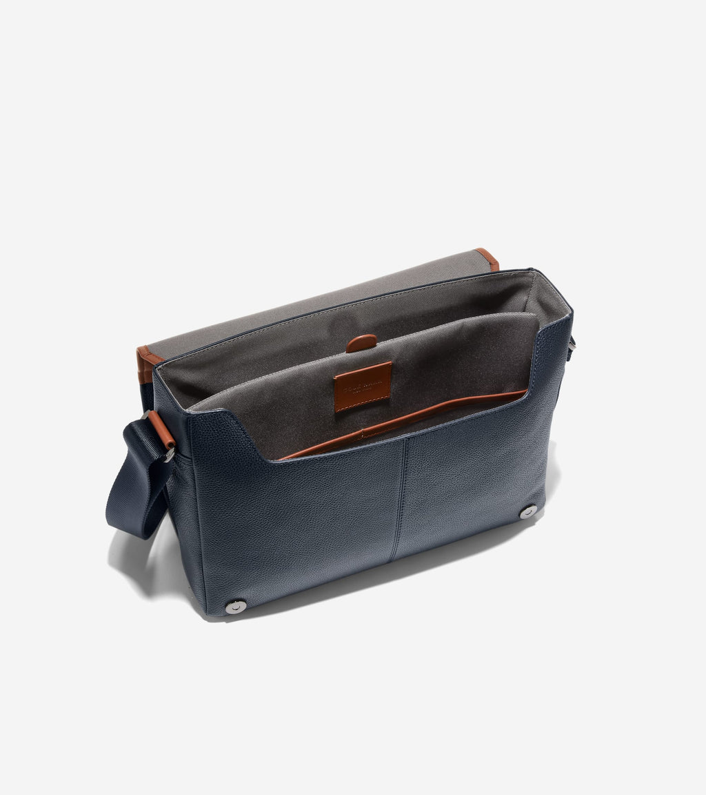 Men's Damon Messenger Bag-Navy Blazer-New British Tan