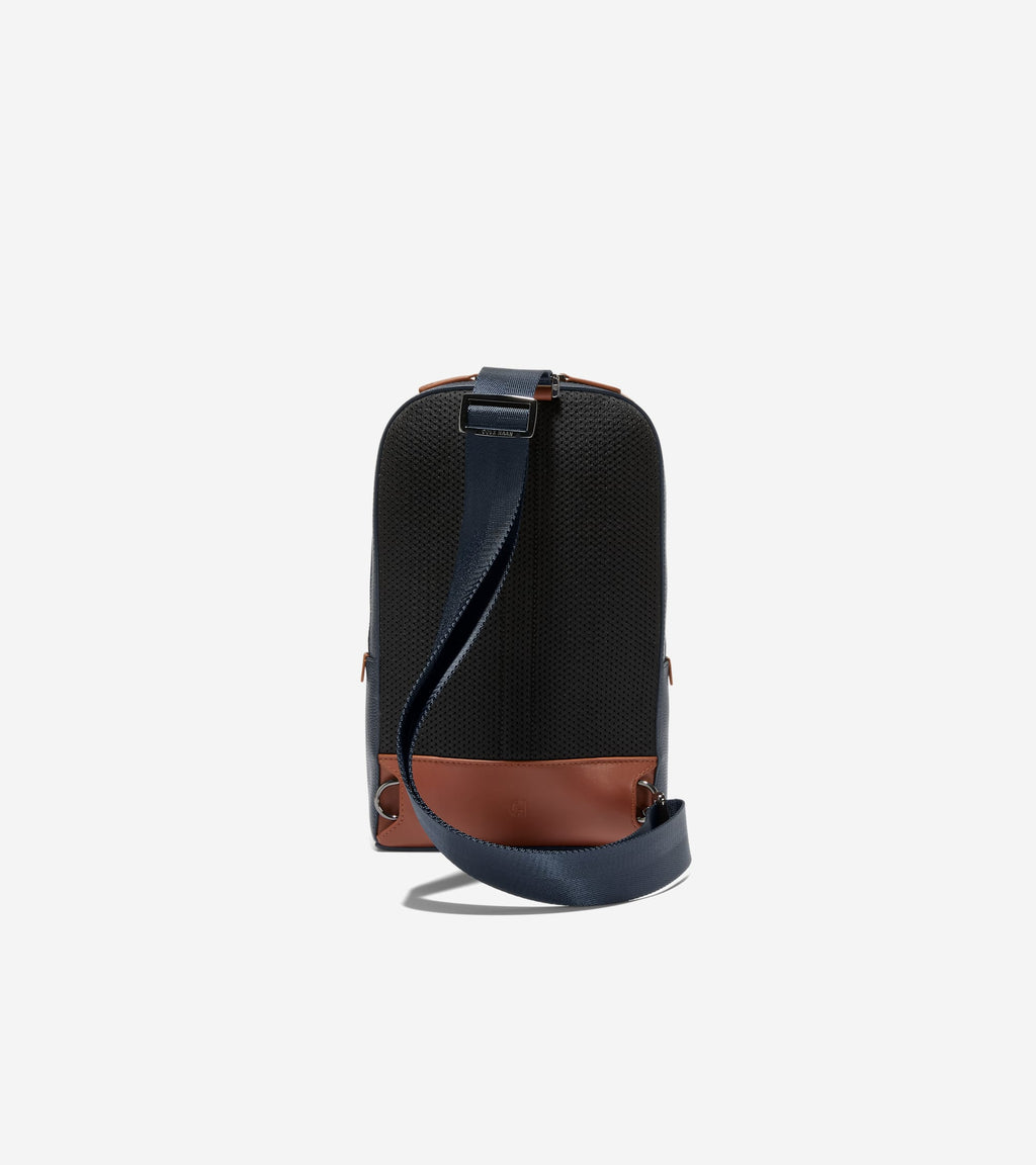 Men's Damon Sling Bag-Navy Blazer-New British Tan