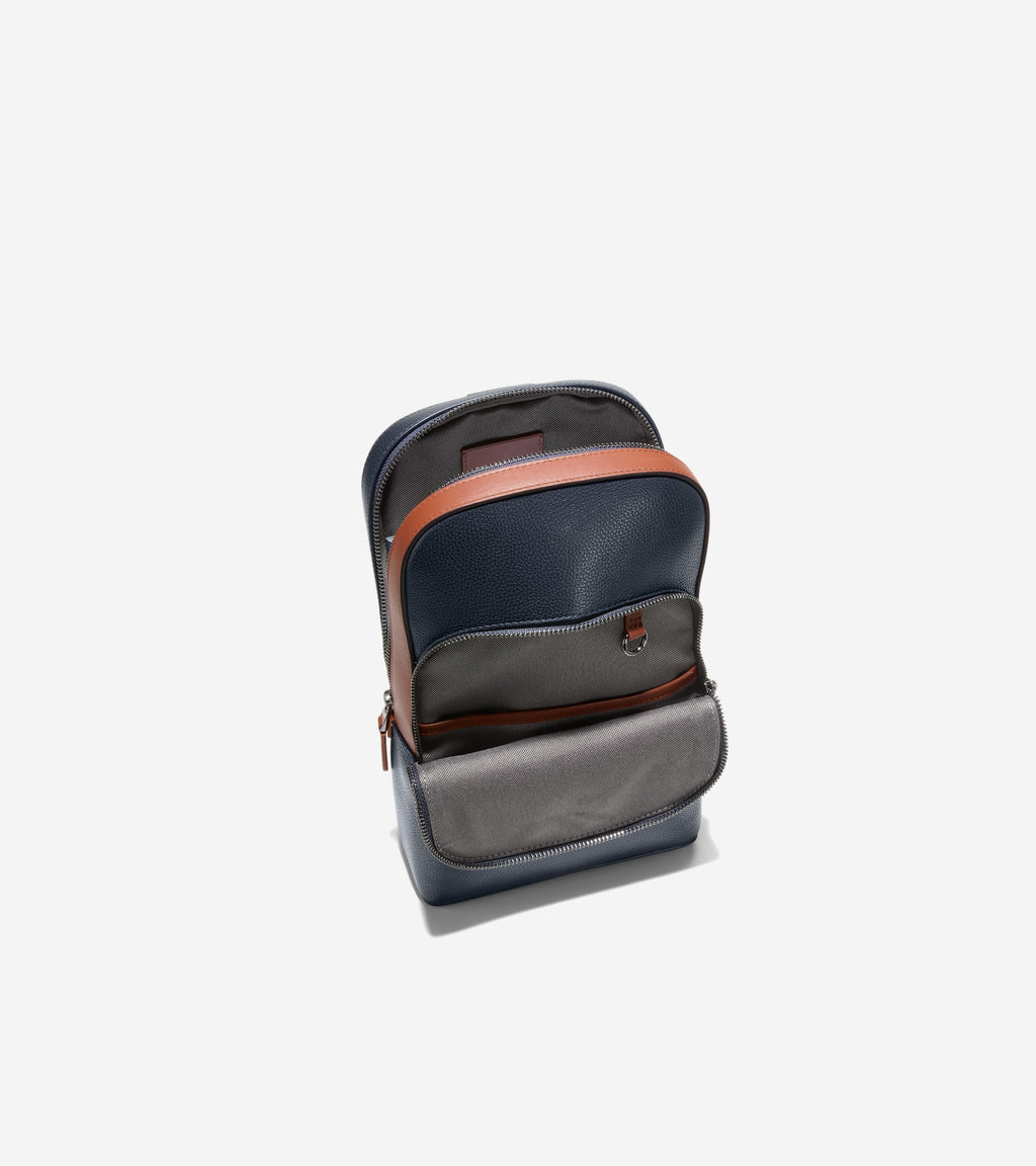Men's Damon Sling Bag-Navy Blazer-New British Tan