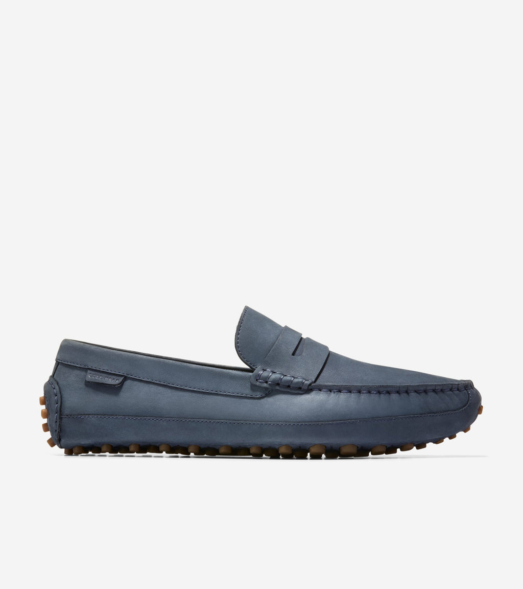 Men's Davies Grand Penny Driving Shoes-Navy Blazer-Gum