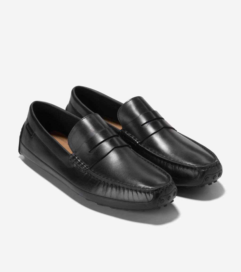 Men's Davies Grand Penny Driving Loafers-Black