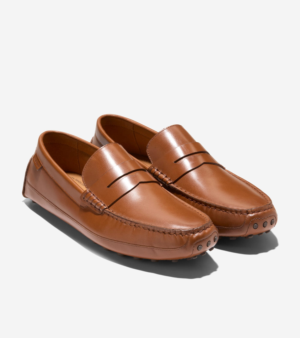 Men's Davies Grand Penny Driving Shoes-British Tan-Java