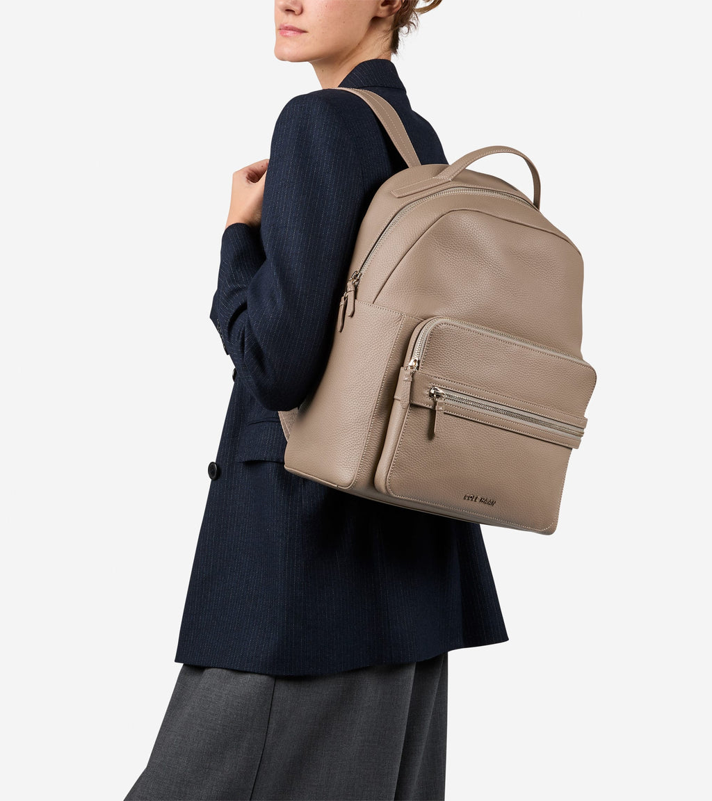 Women's Davis Leather Backpack-Irish Coffee