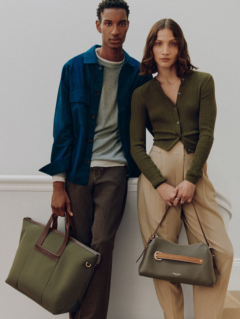 Men and Women's green handbags