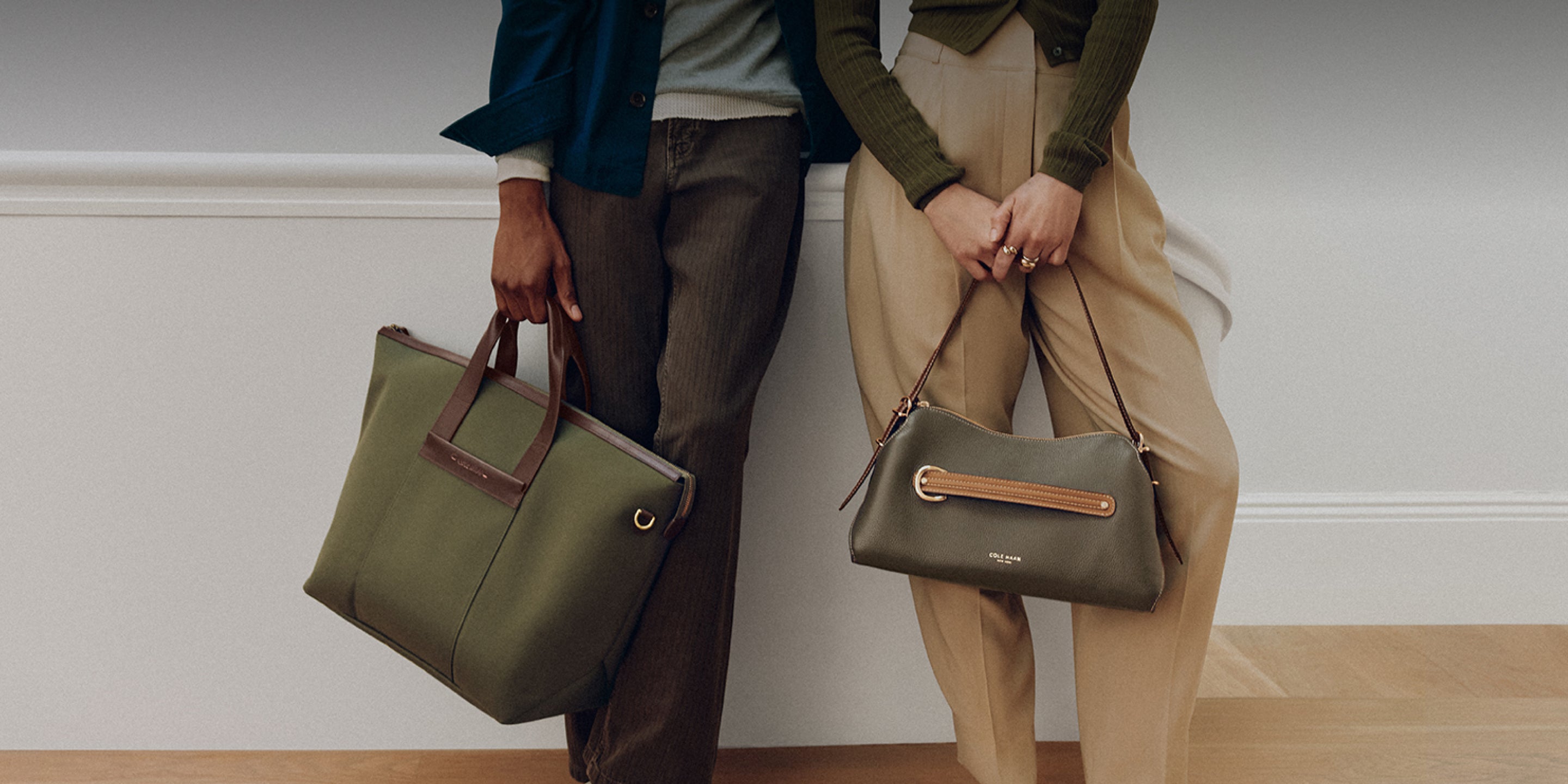 Men and Women's green handbags
