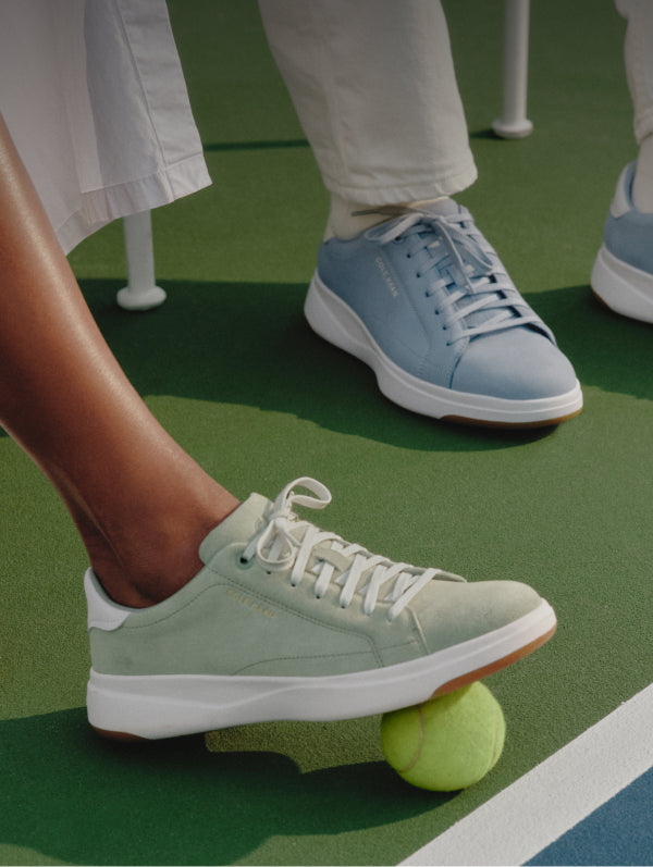 Green and blue sneakers