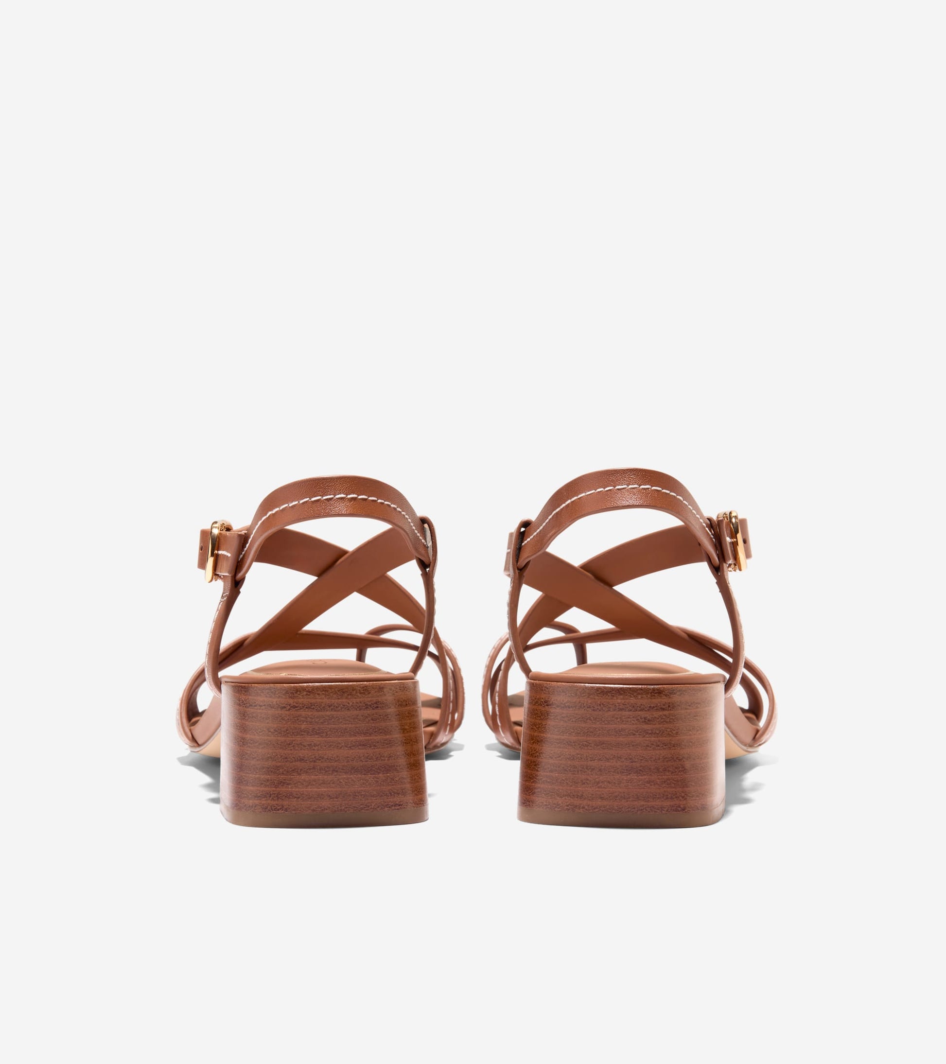 Women's Dillon Block Heel Thong Sandals-British Tan-Natural Stitch