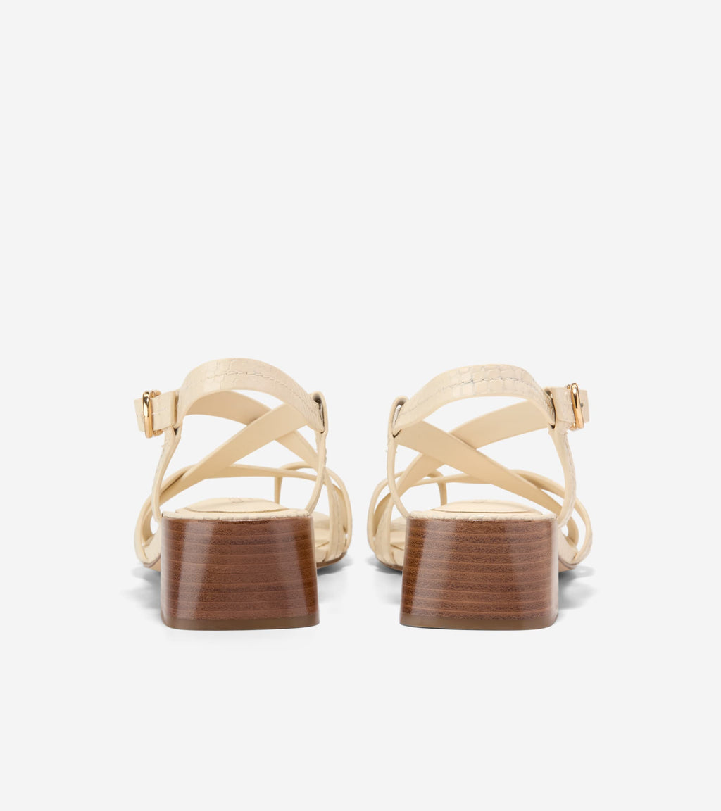 Women's Dillon Block Heel Thong Sandals-Vanilla Snake Print
