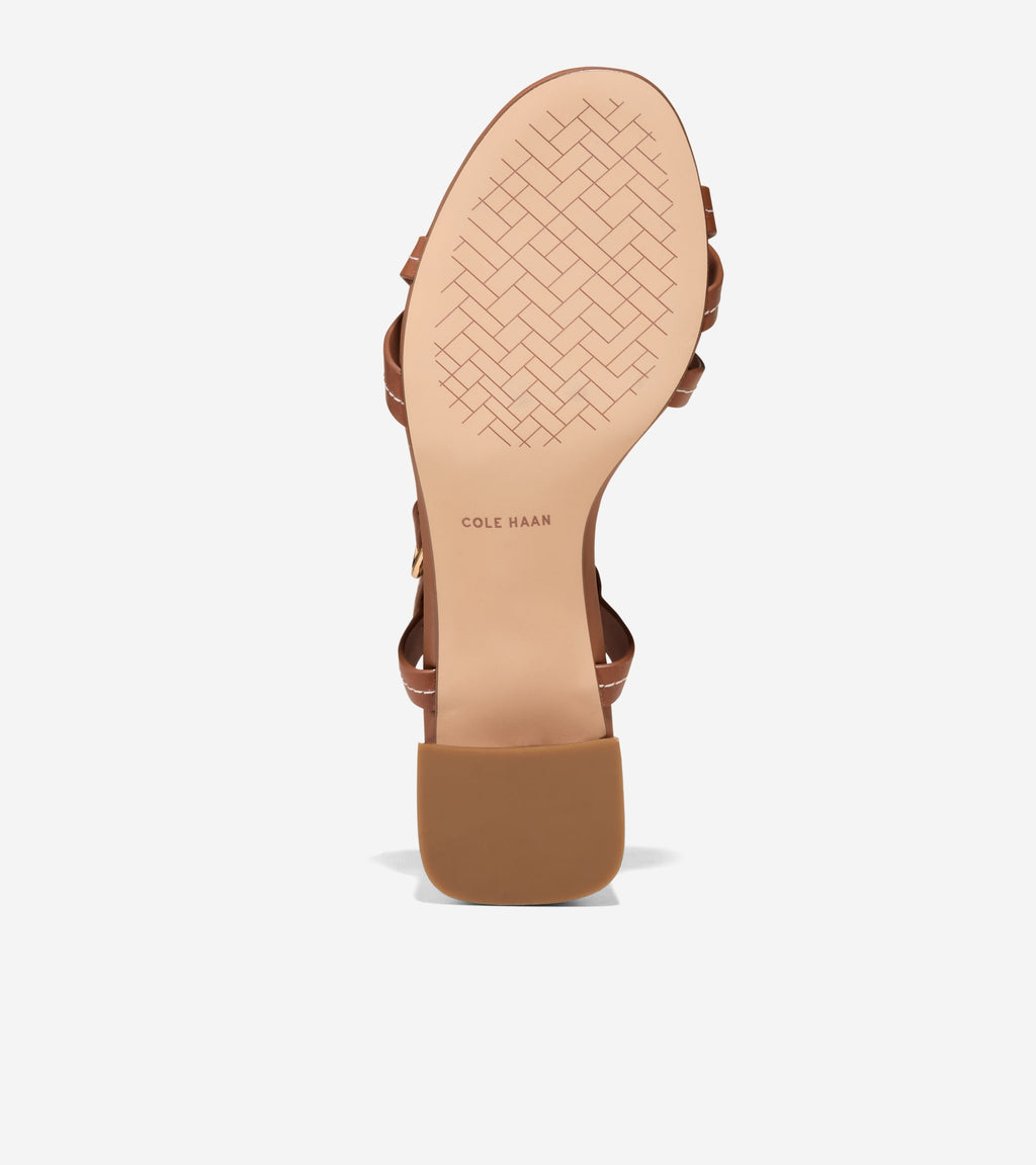 Women's Dillon Block Heel Thong Sandals-British Tan-Natural Stitch