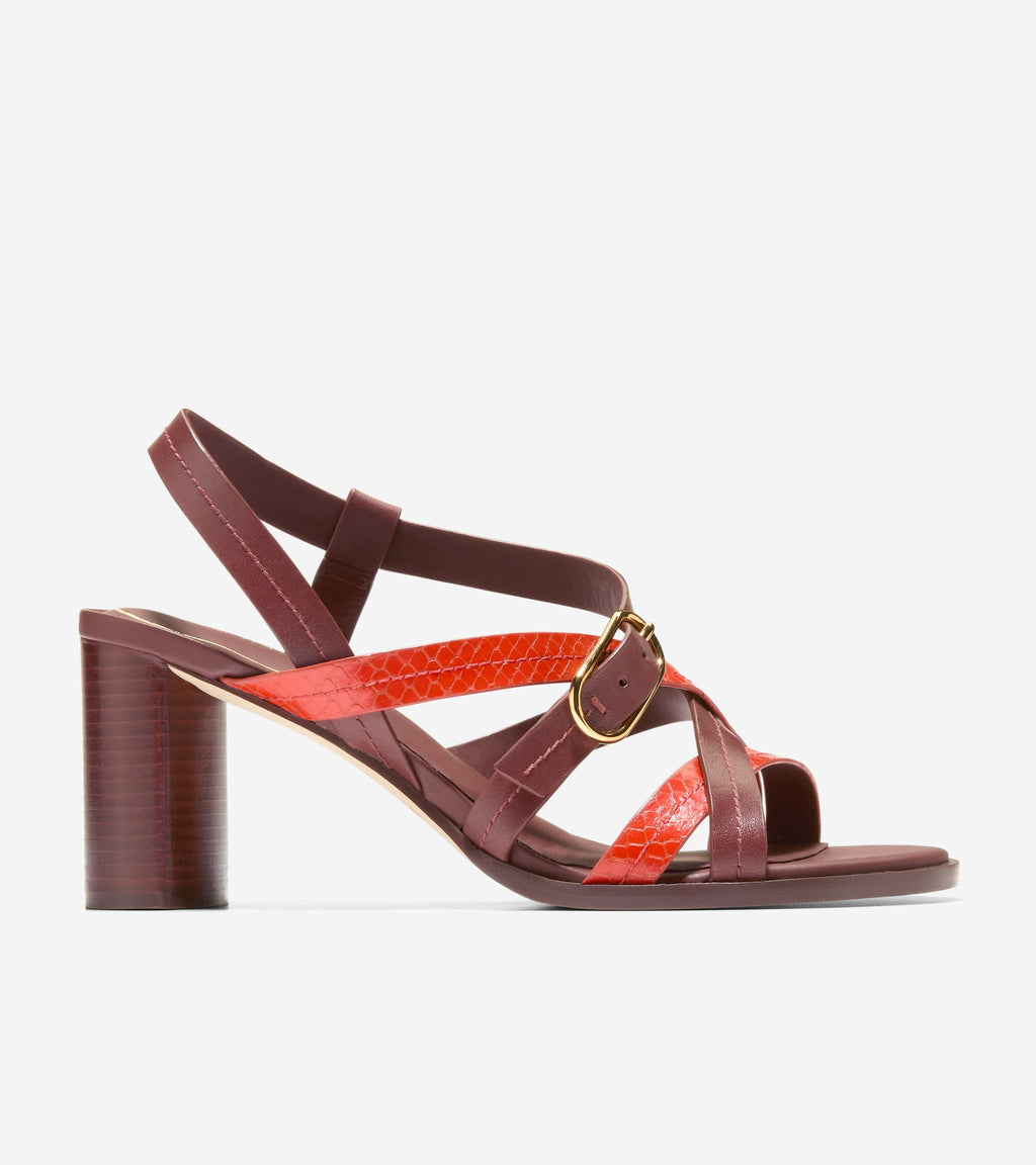 Women's Dillon Heeled Strappy Sandals-Woodbury-Dark Natural